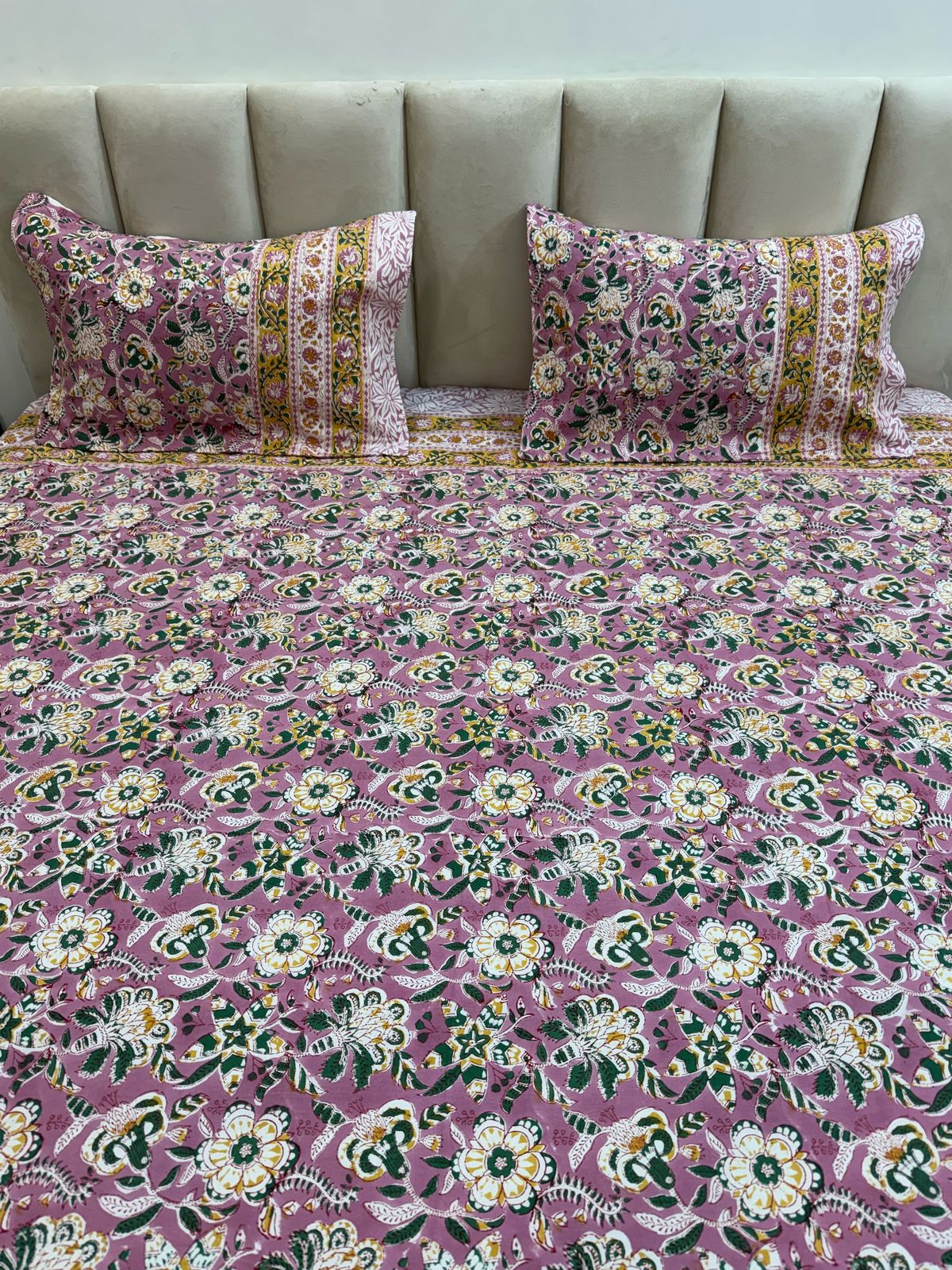 hand block printed bedsheet