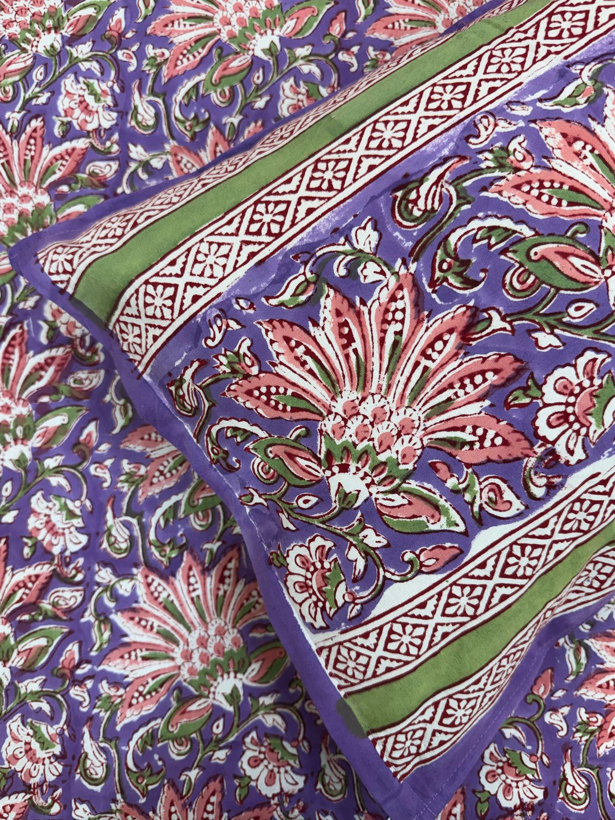 hand block printed bedsheet