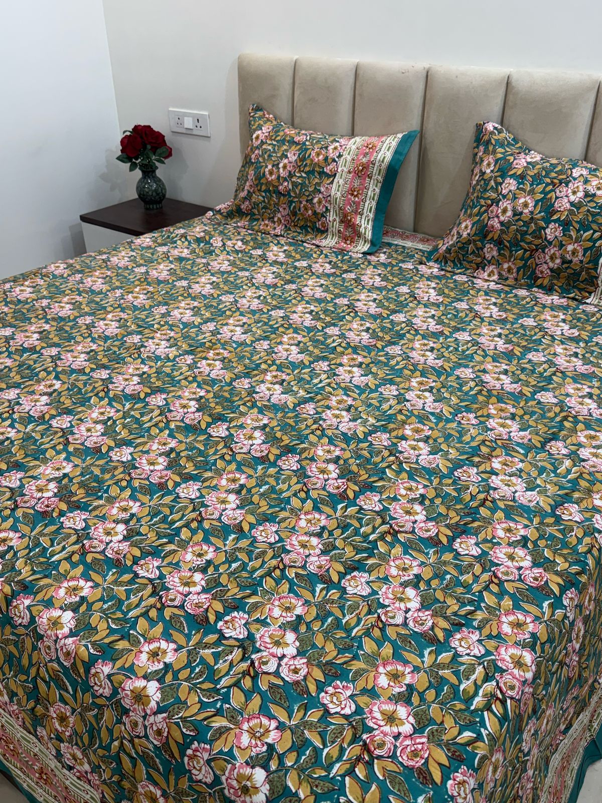 hand block printed bedsheet