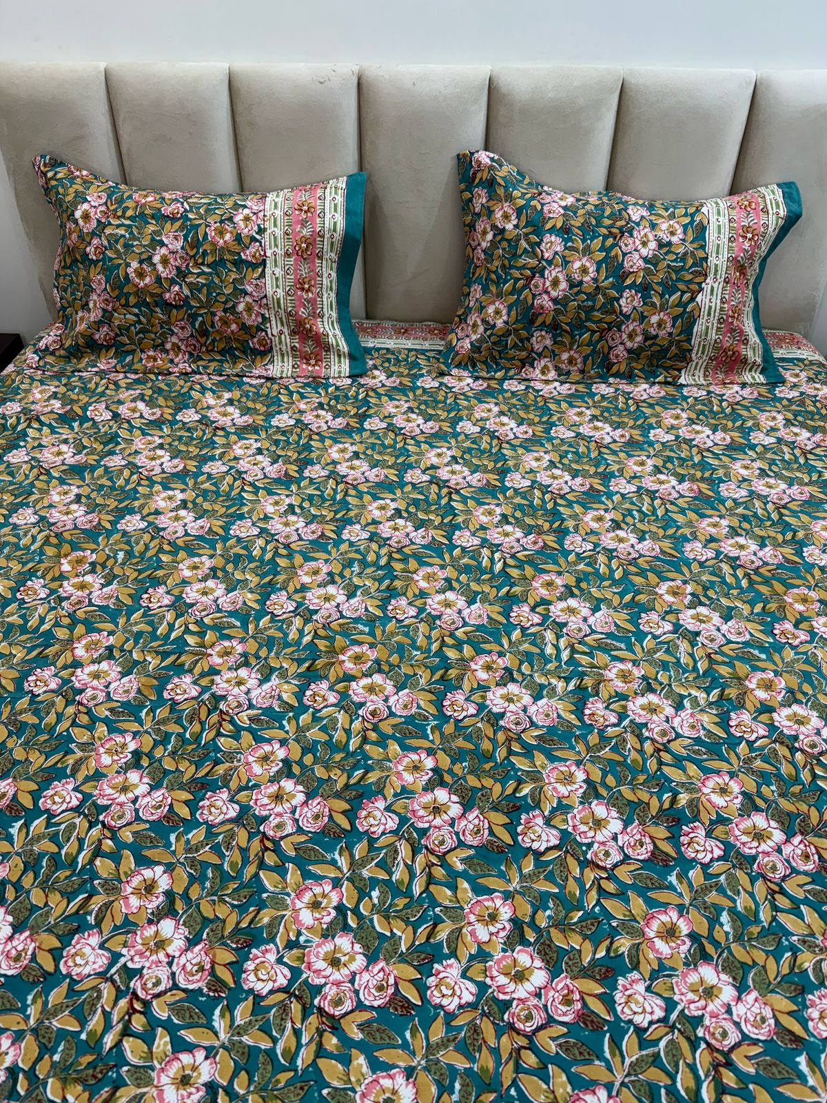 hand block printed bedsheet