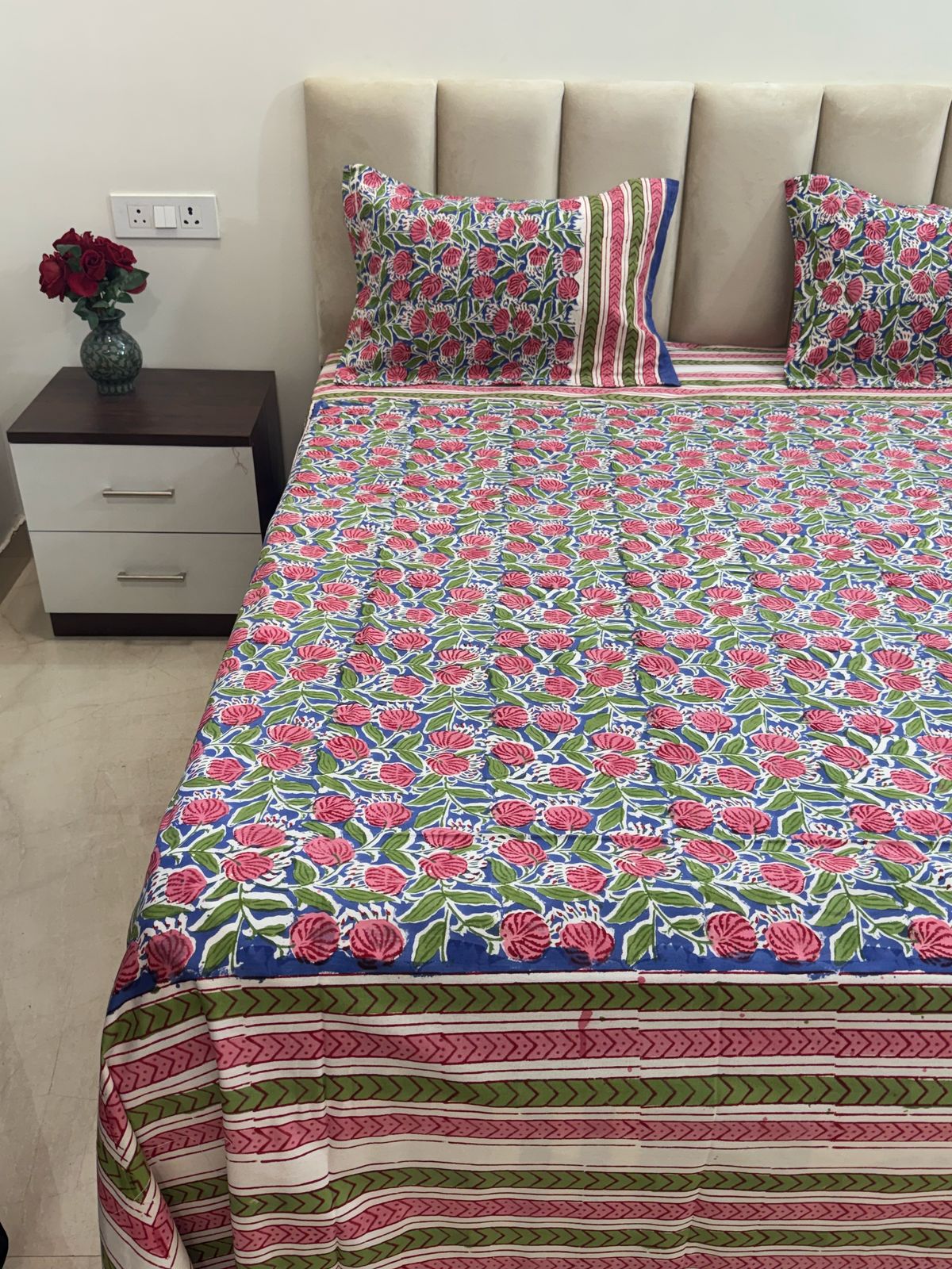hand block printed bedsheet