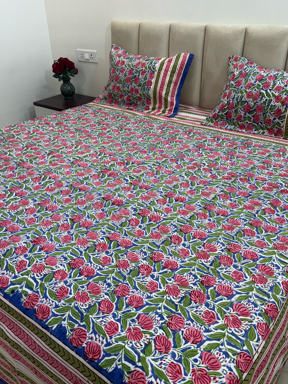 hand block printed bedsheet
