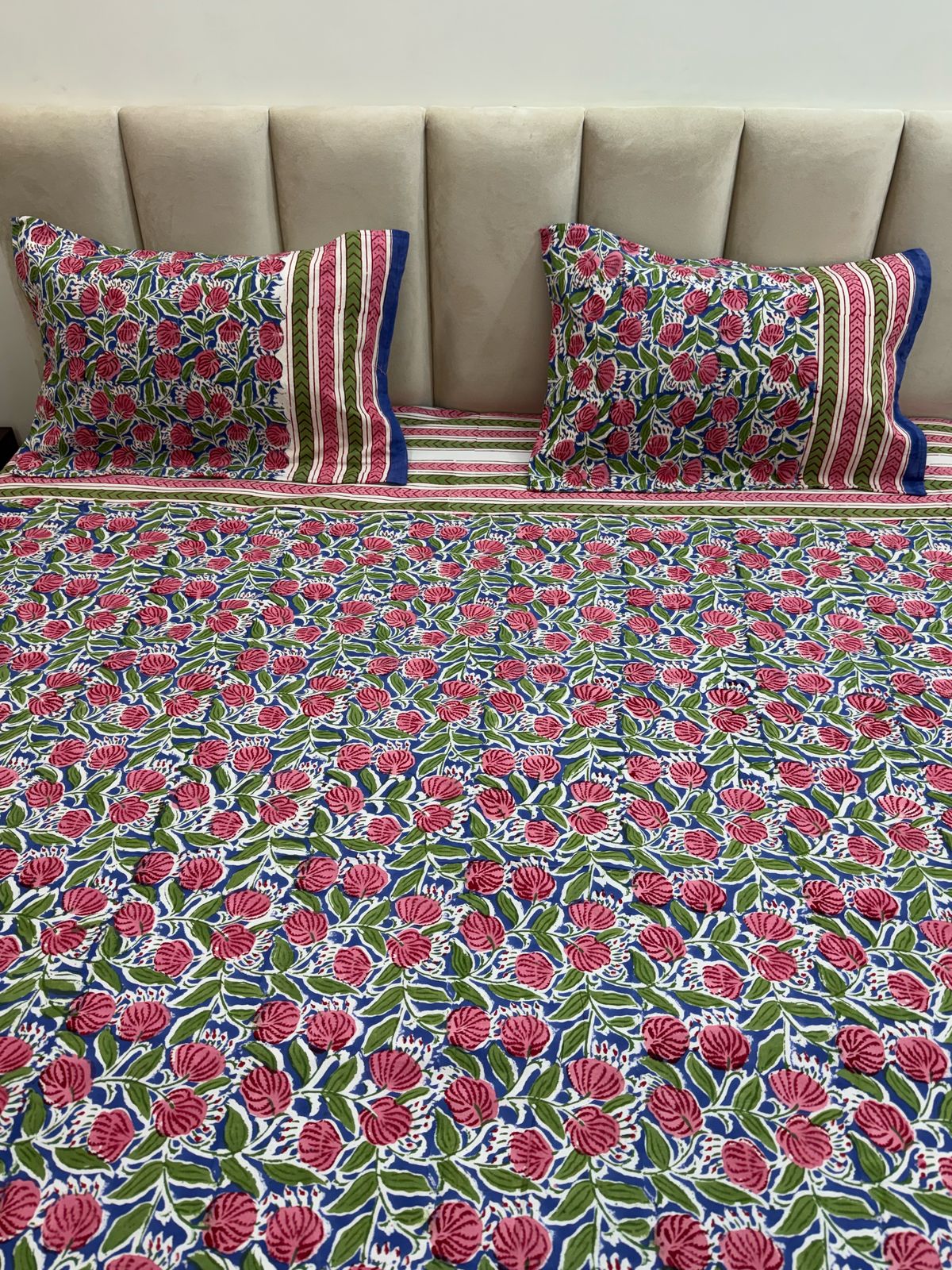 hand block printed bedsheet
