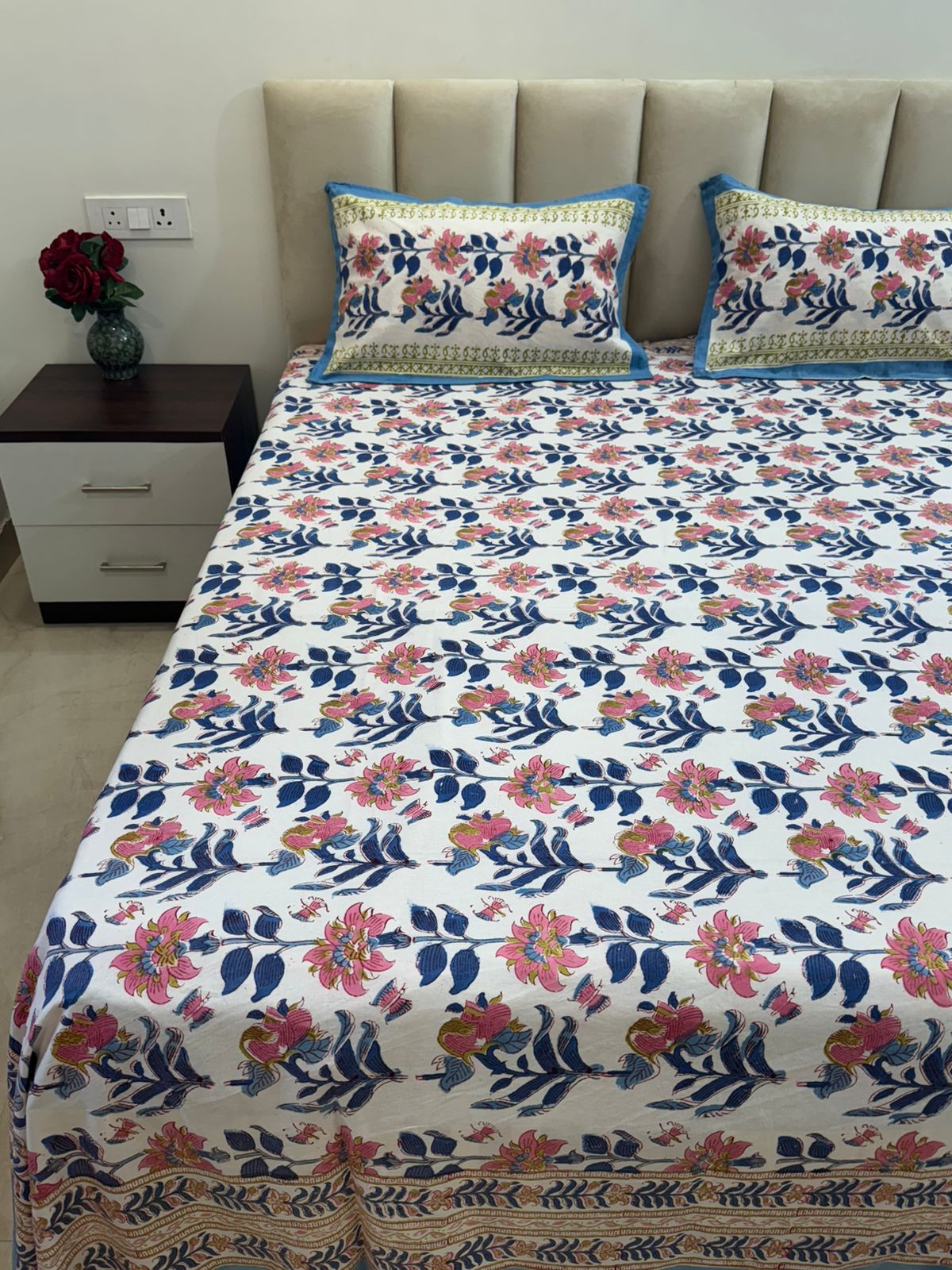 hand block printed bedsheet