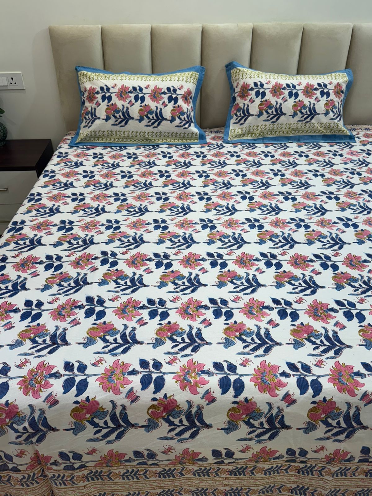 hand block printed bedsheet