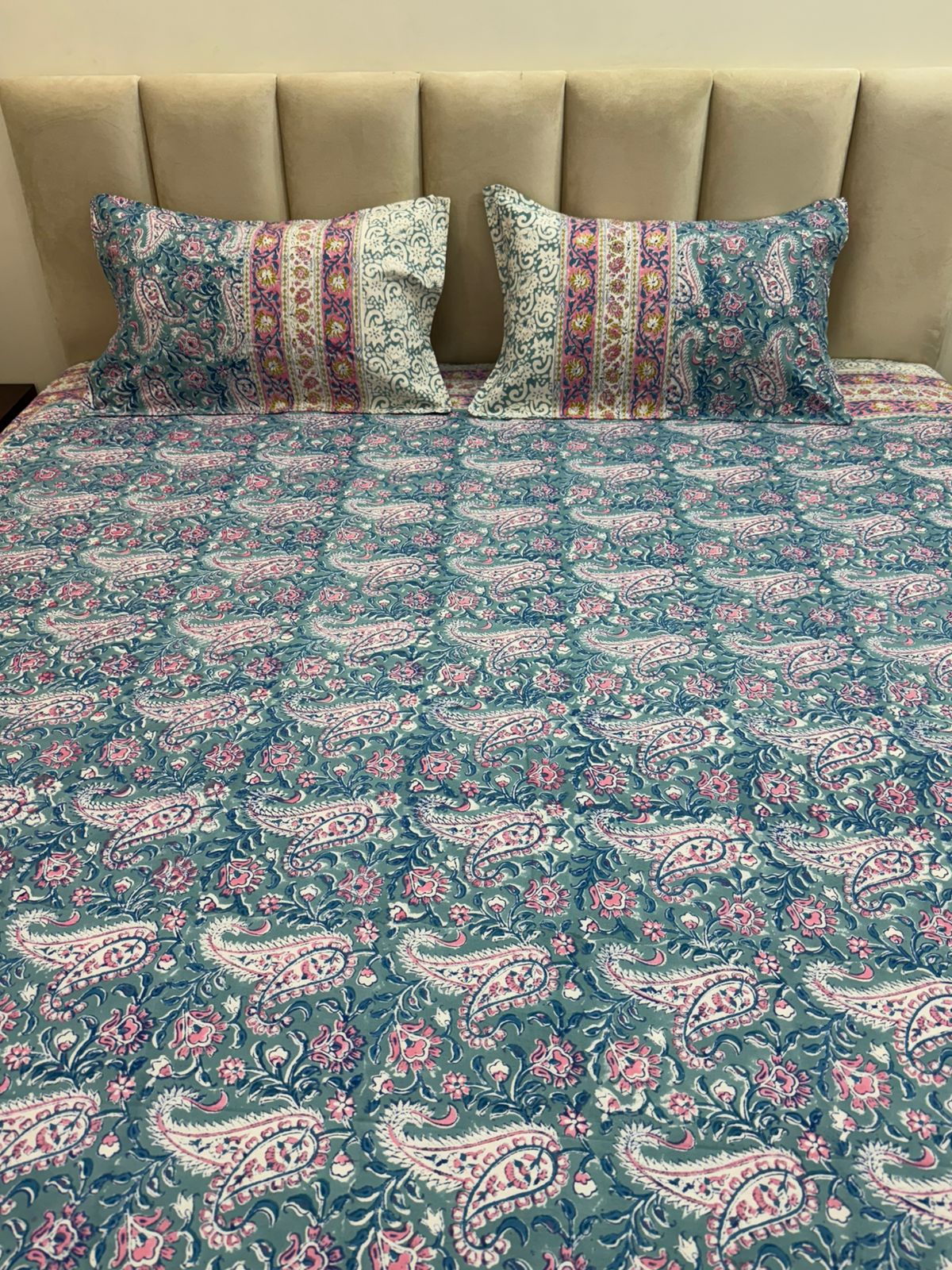 hand block printed bedsheet