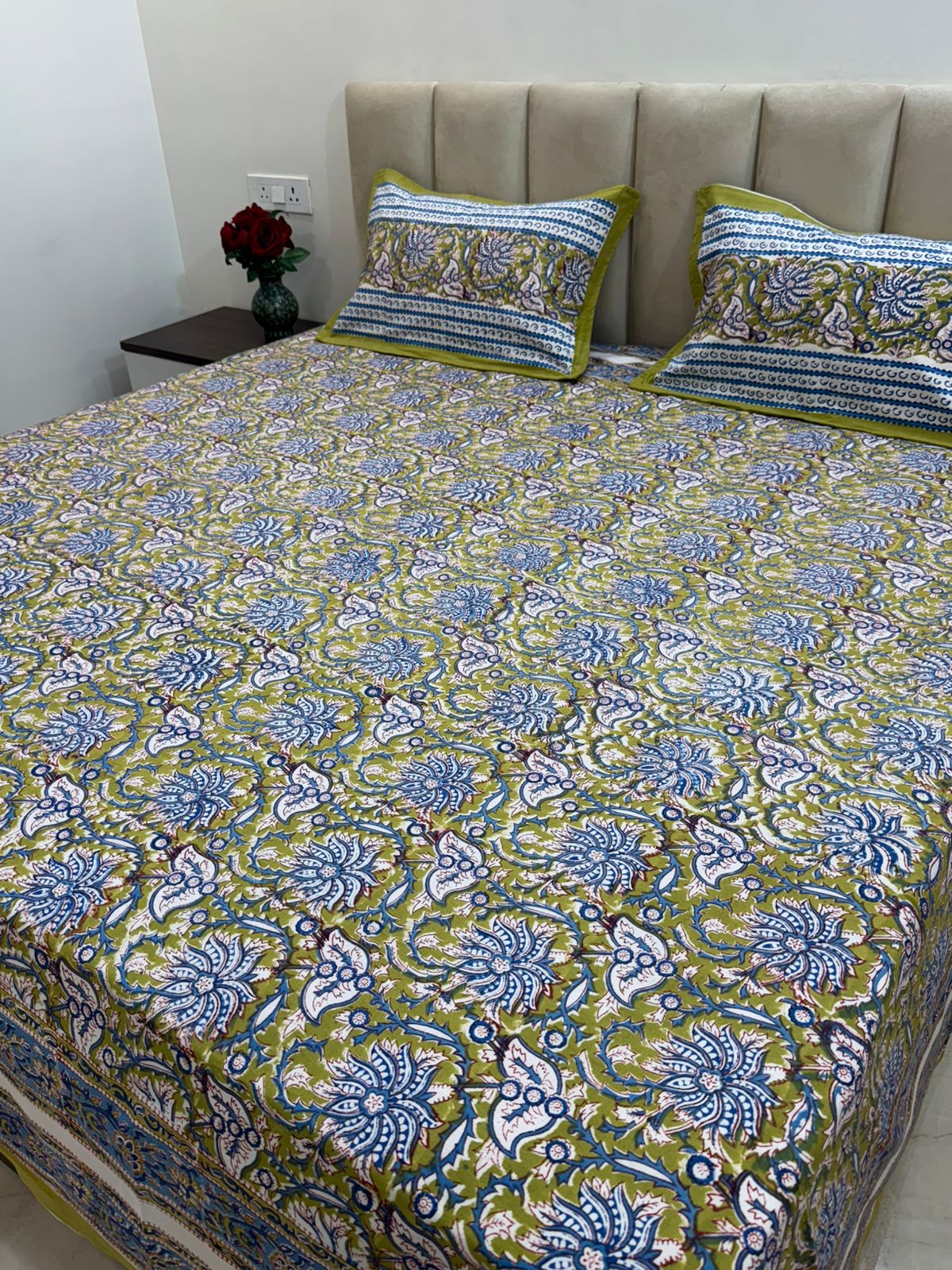 hand block printed bedsheet