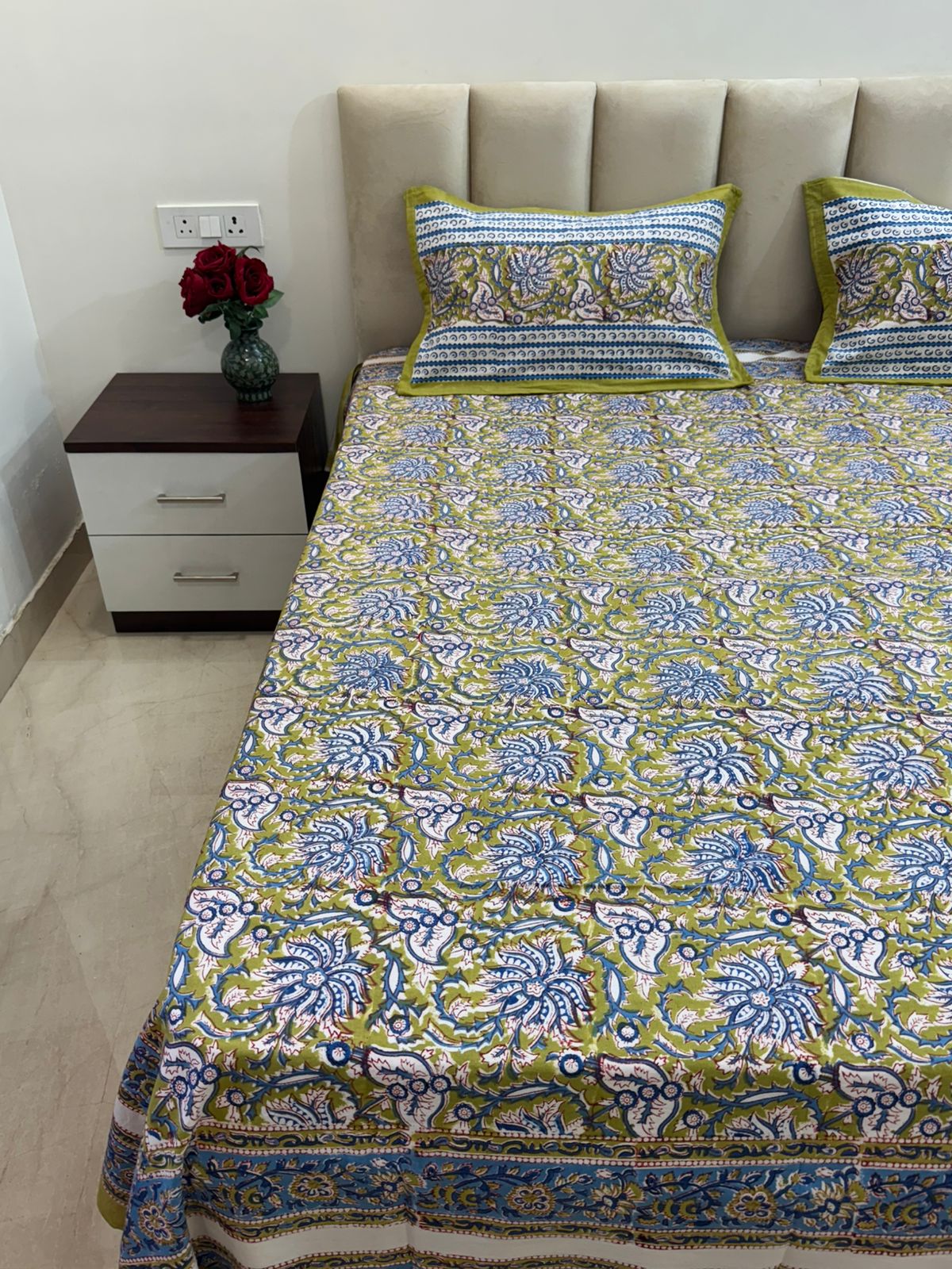 hand block printed bedsheet