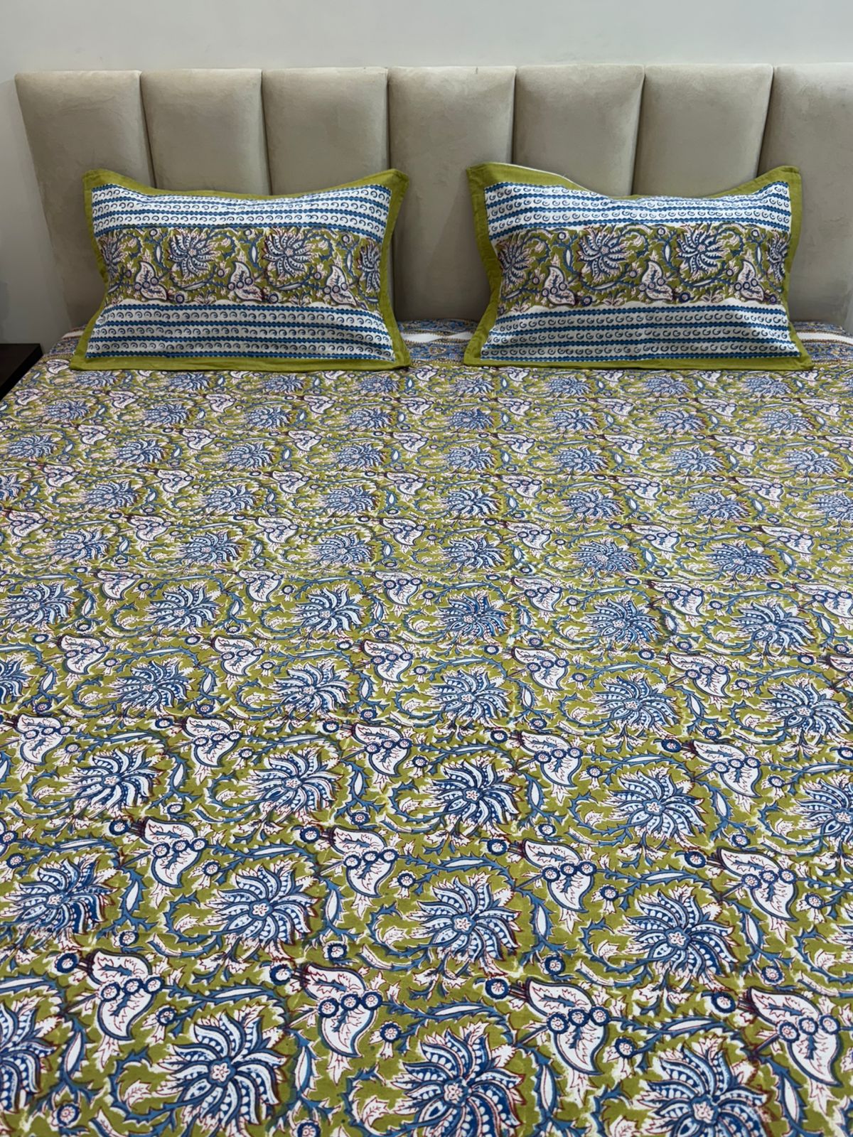 hand block printed bedsheet