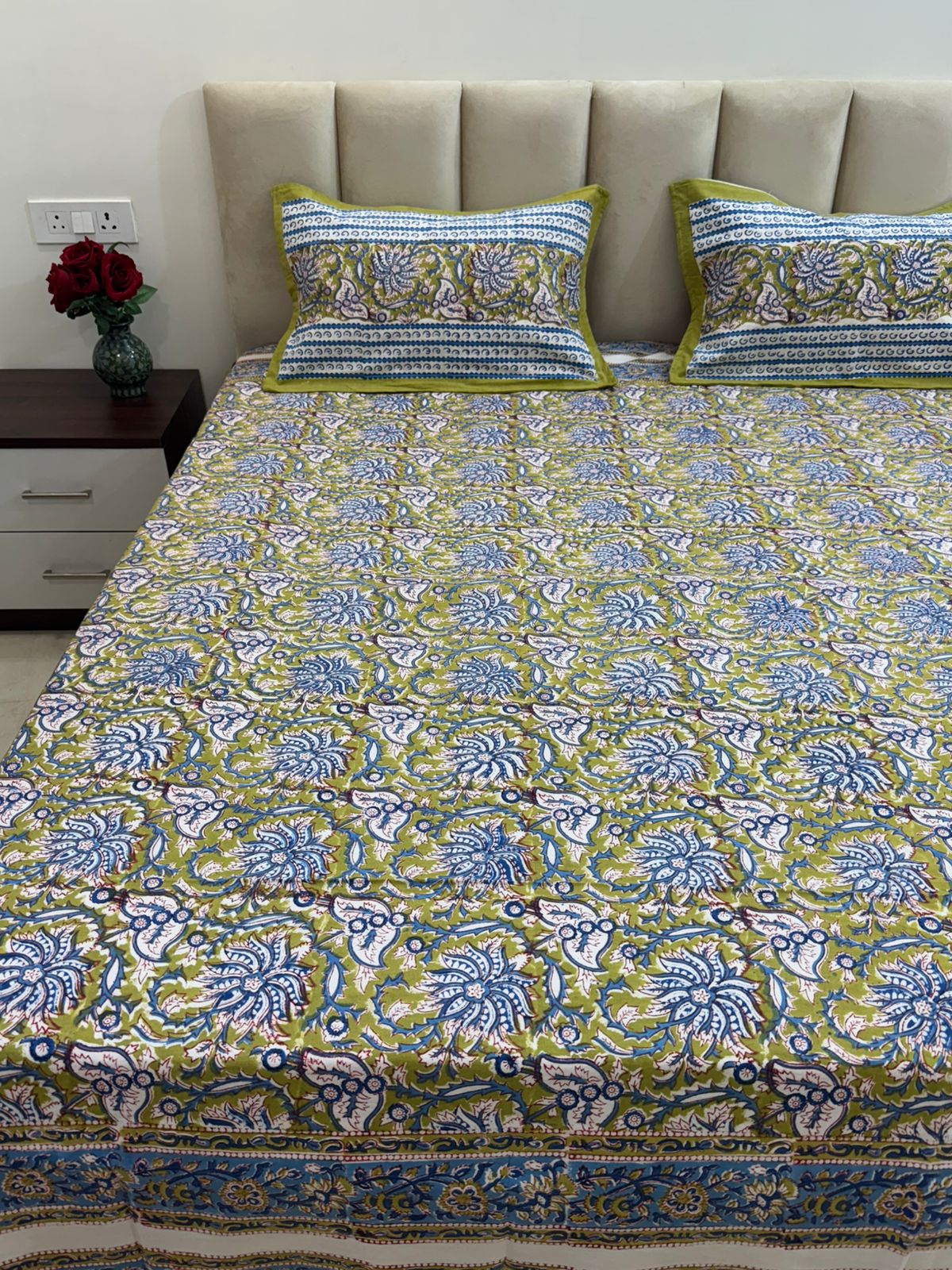 hand block printed bedsheet