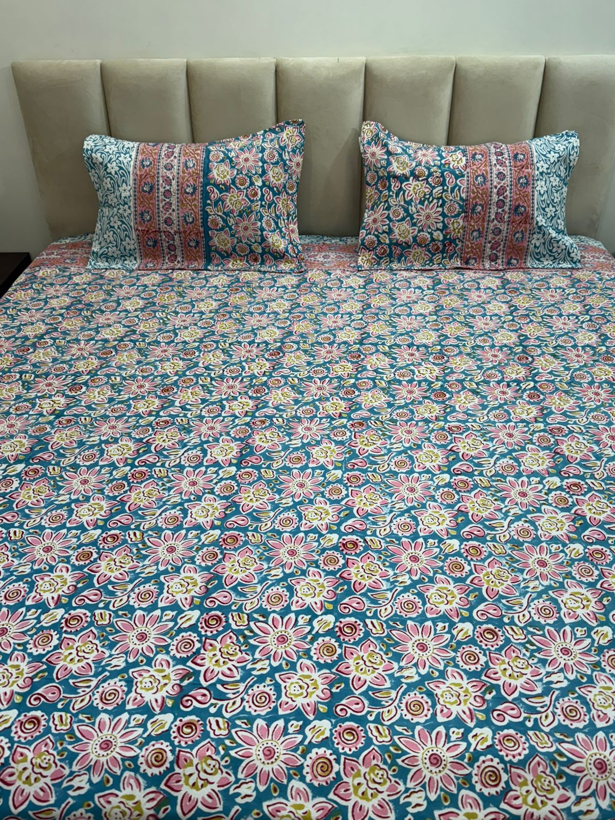 hand block printed bedsheet