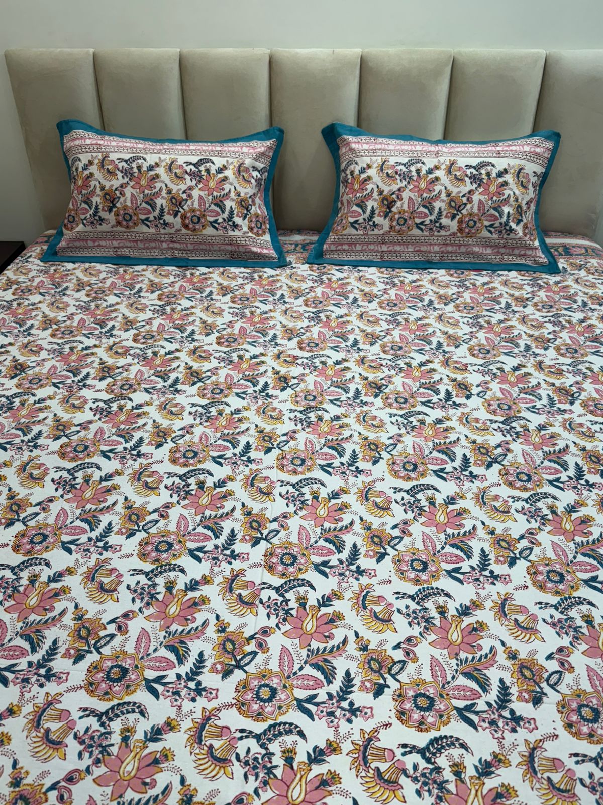 hand block printed bedsheet