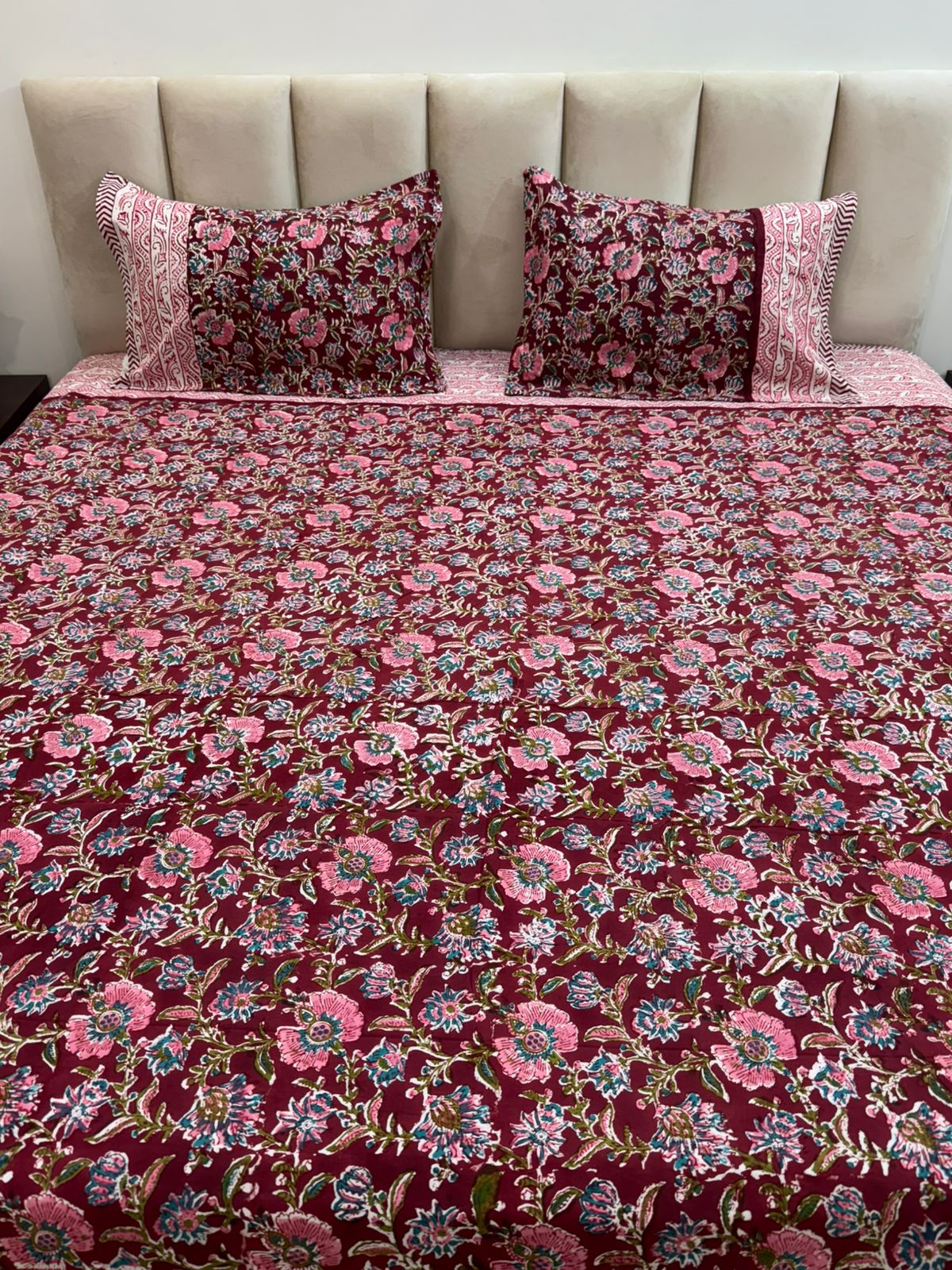 hand block printed bedsheet