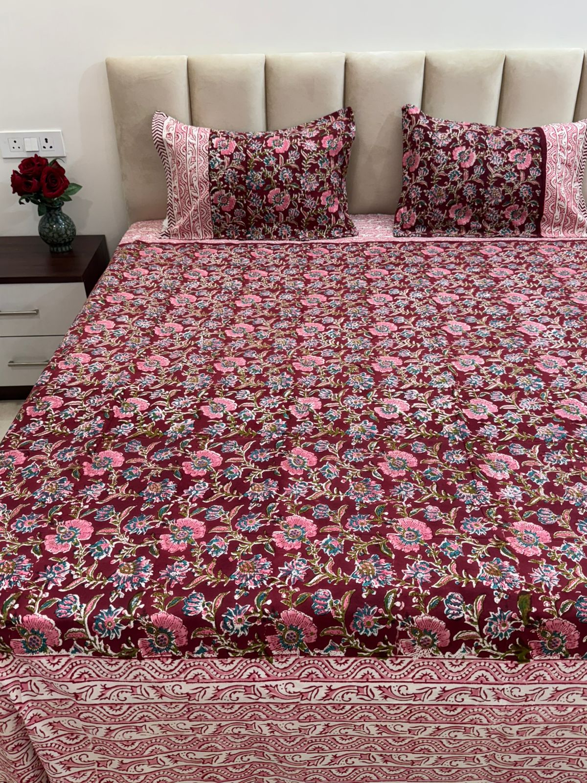 hand block printed bedsheet
