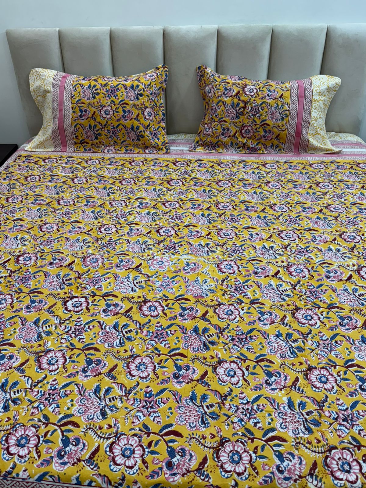 hand block printed bedsheet