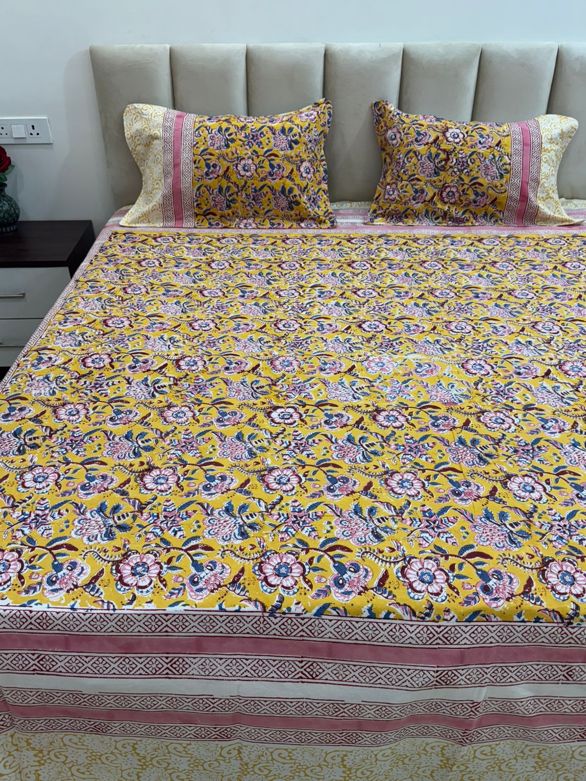 hand block printed bedsheet