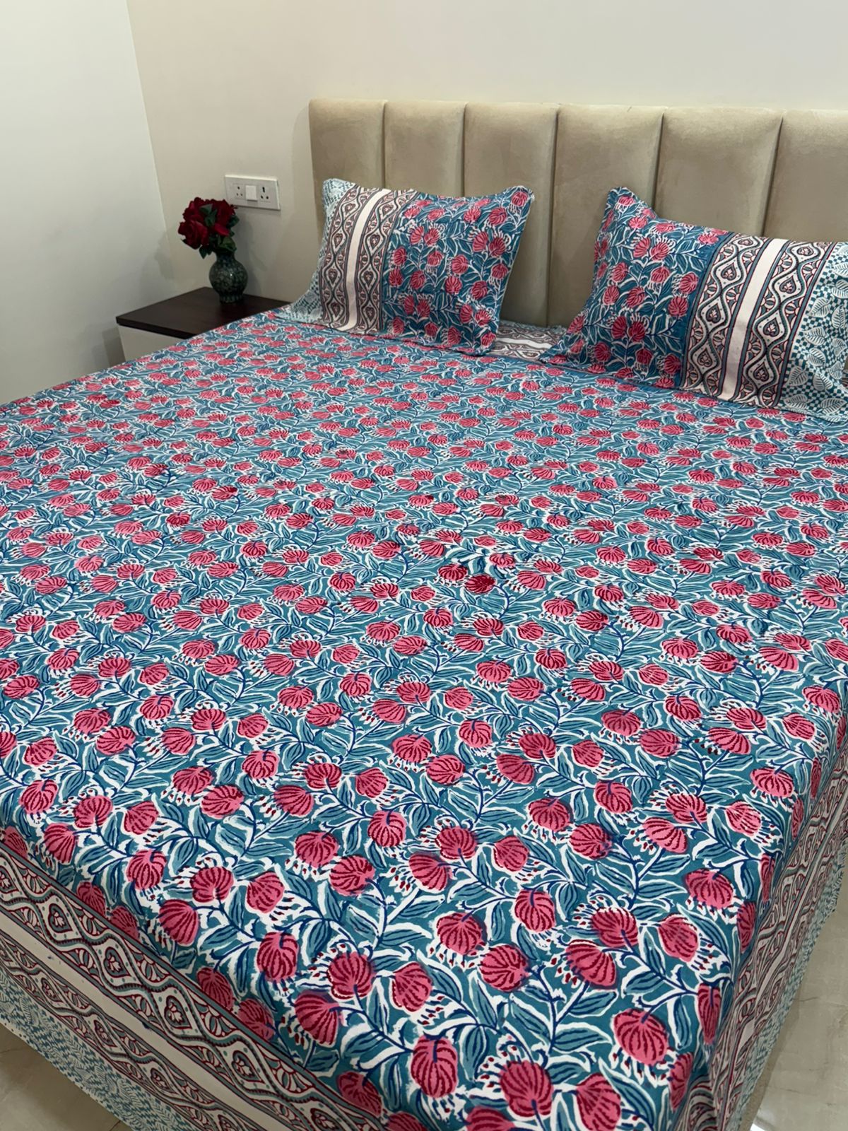 hand block printed bedsheet