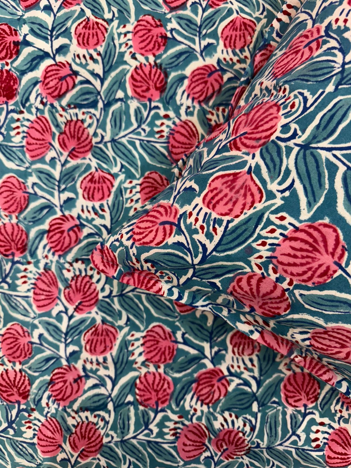 hand block printed bedsheet