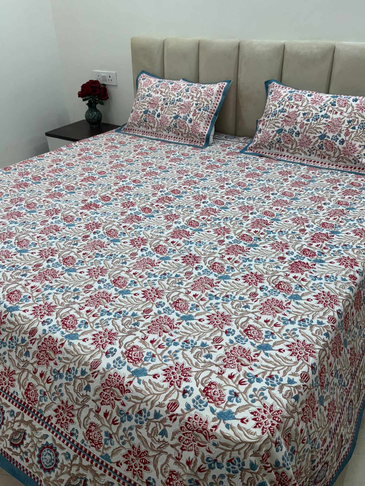 Echoes of Spring Double Bedsheet with Pillow Covers