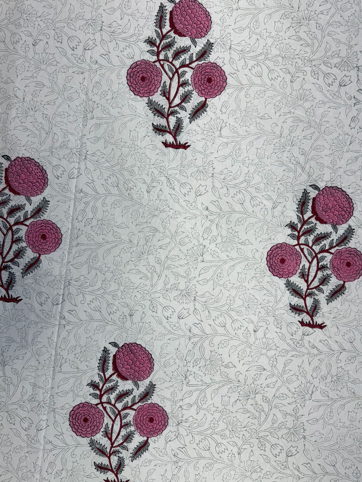 Pink Tapestry Double Bedsheet with Pillow Covers