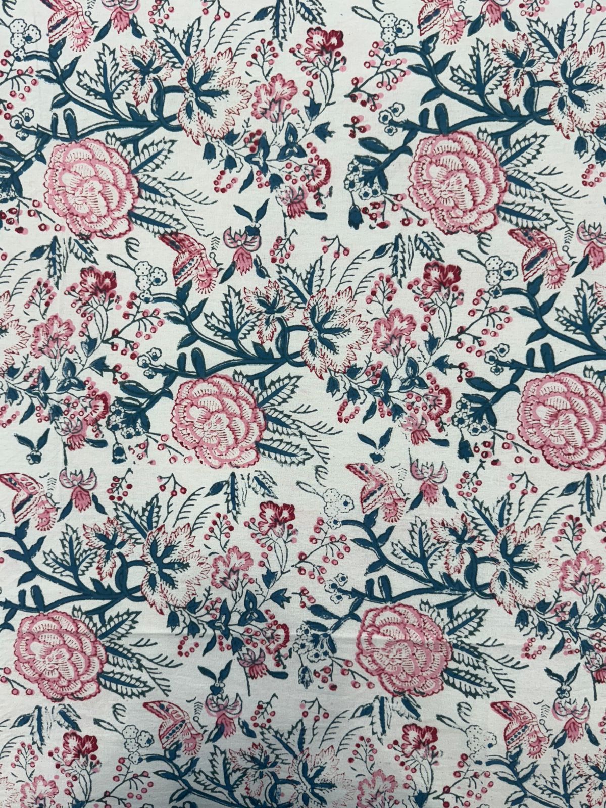 Pink Petals Framed Double Bedsheet with Pillow Covers