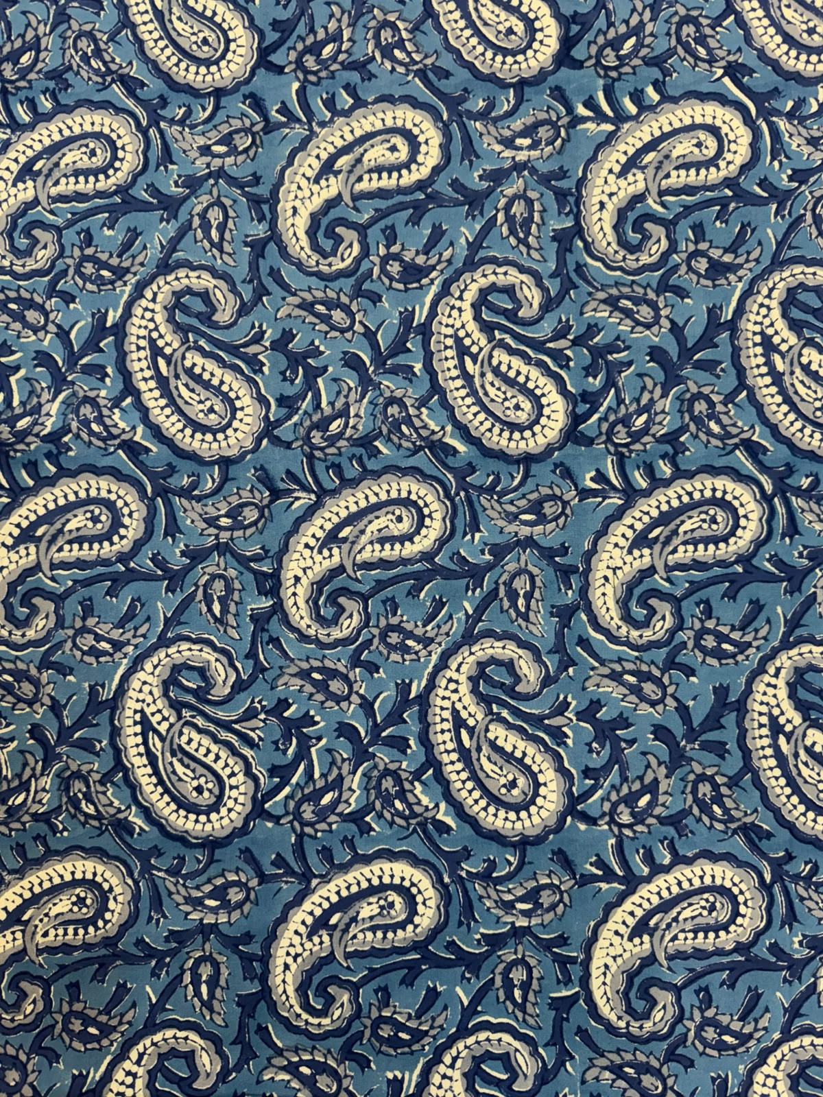 Blue Paisley Double Bedsheet with Pillow Covers