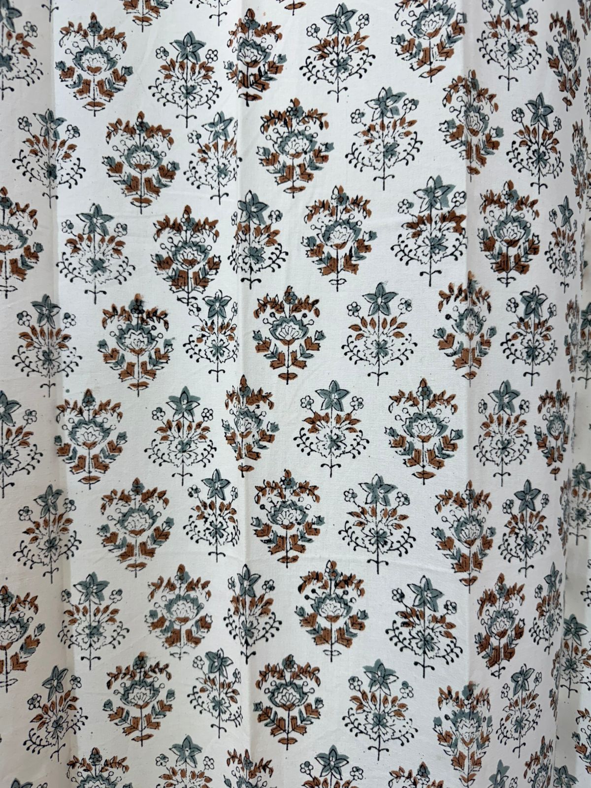Natural Hue Bud Cotton Curtains 7ft Set(2pcs)
