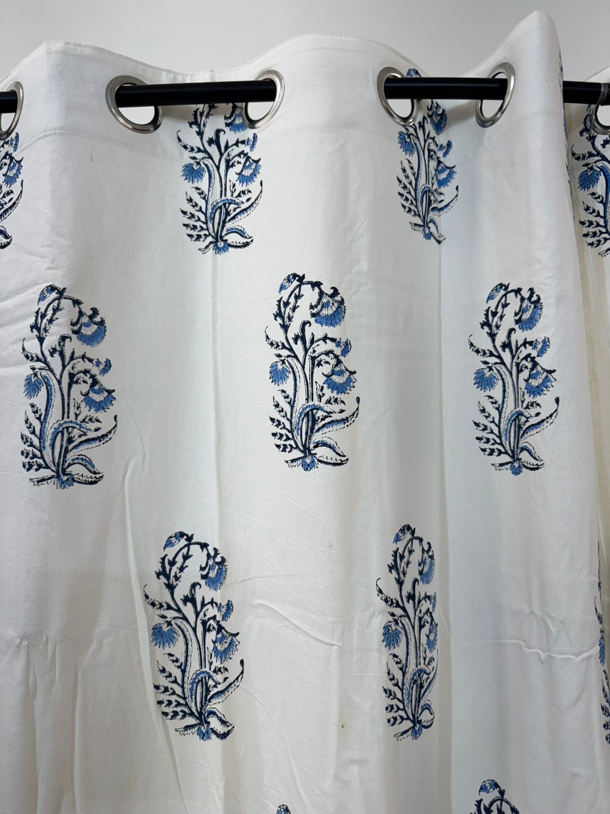 BlueRoots Boota Cotton Curtains 7ft Set(2pcs)