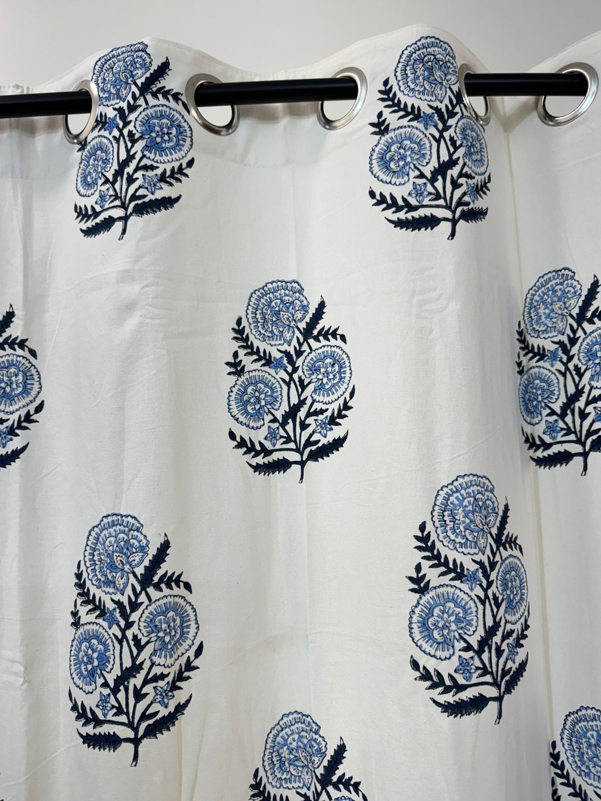 Sapphire Spring Boota Cotton Curtains 7ft Set(2pcs)