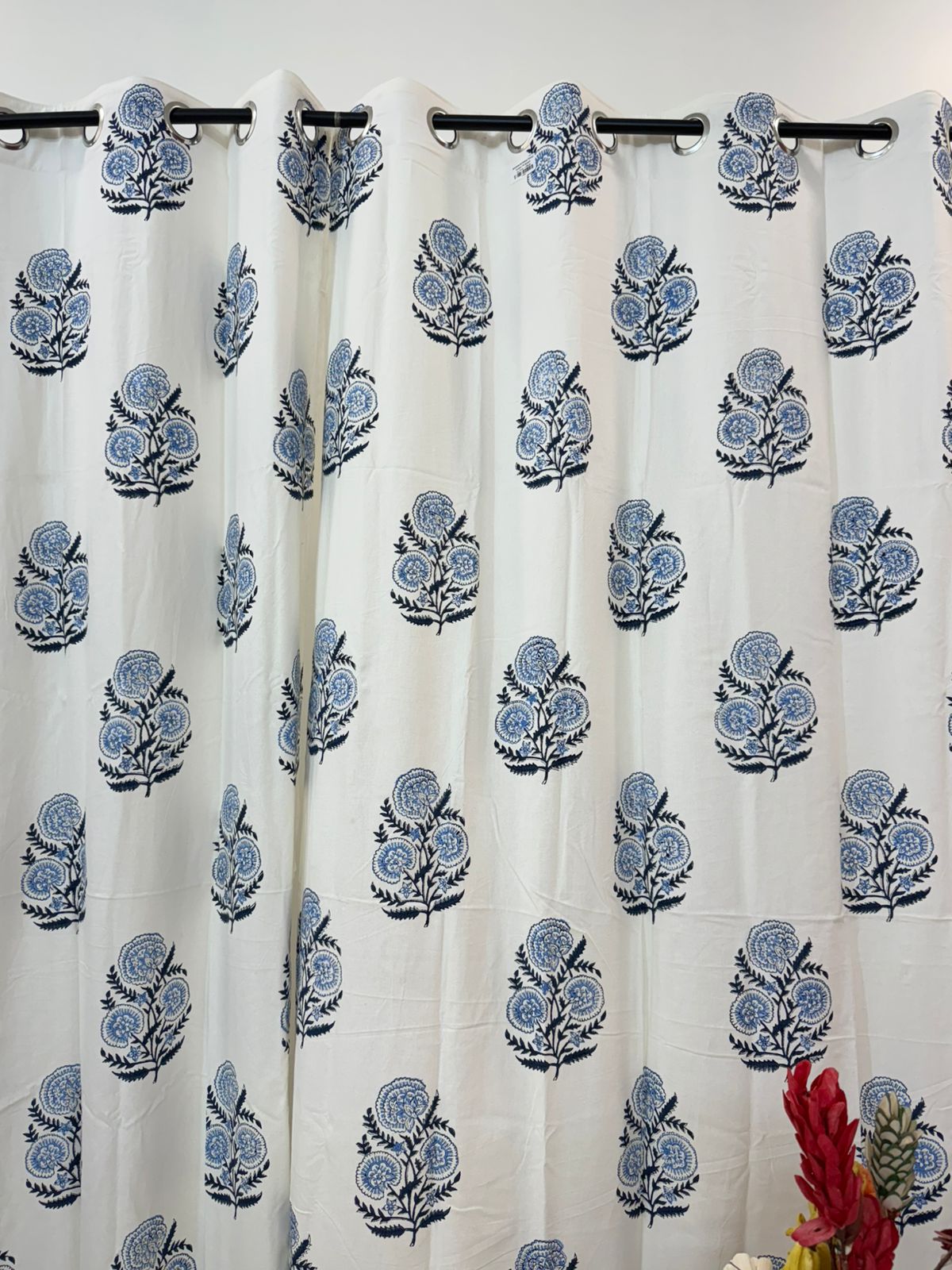 Sapphire Spring Boota Cotton Curtains 7ft Set(2pcs)
