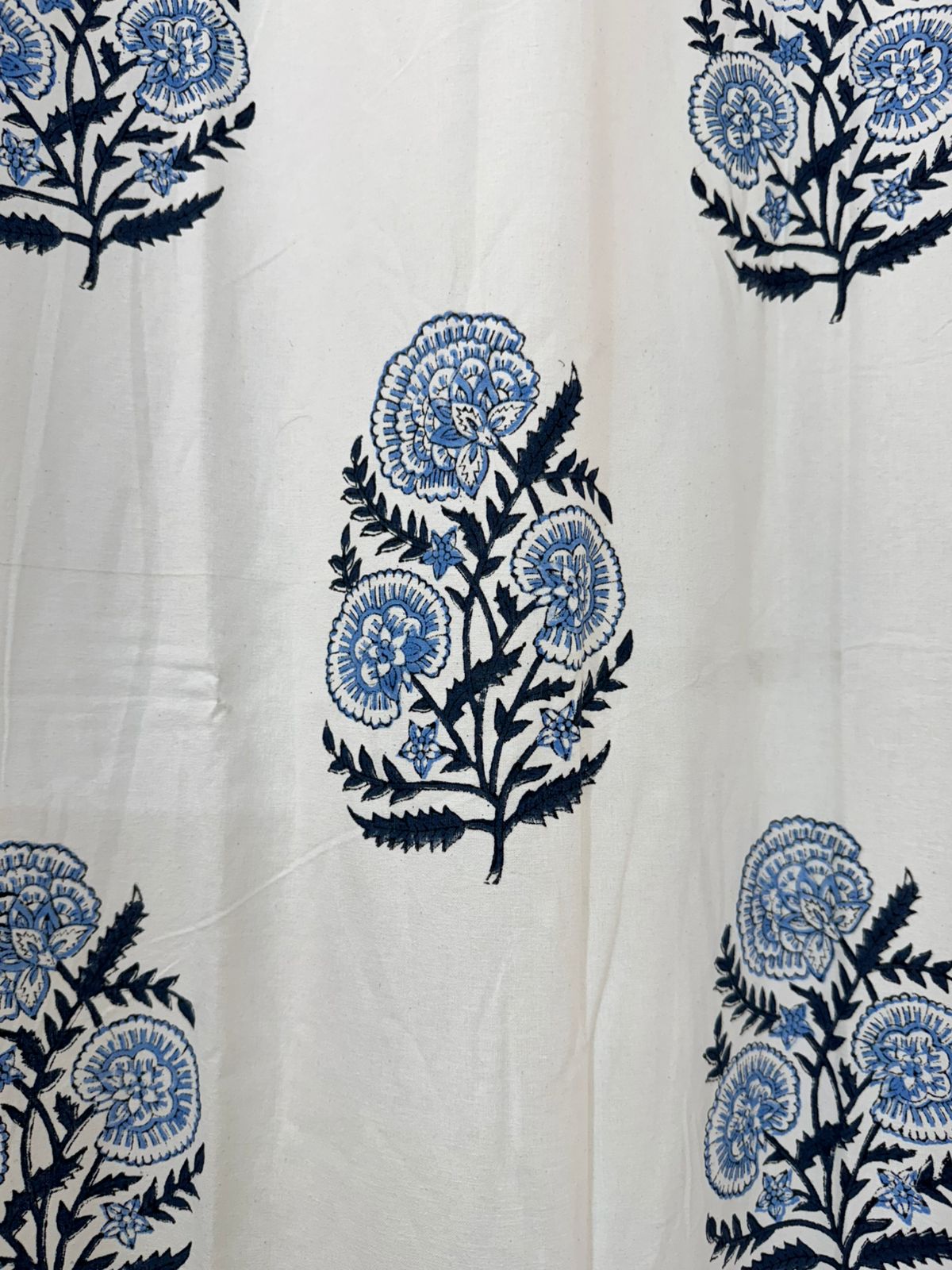 Sapphire Spring Boota Cotton Curtains 7ft Set(2pcs)