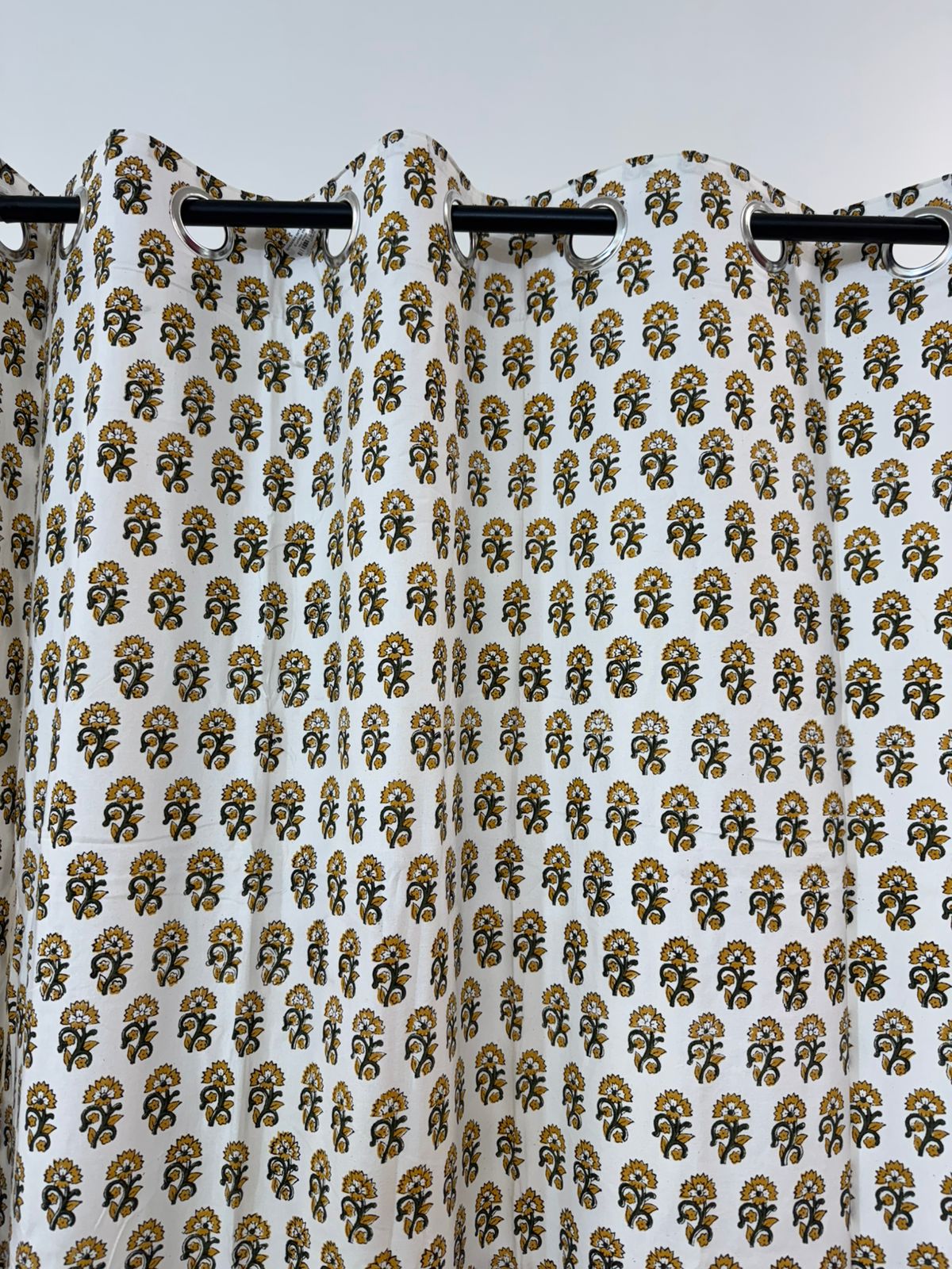 Mustard Veil Cotton Curtains 7ft Set(2pcs)