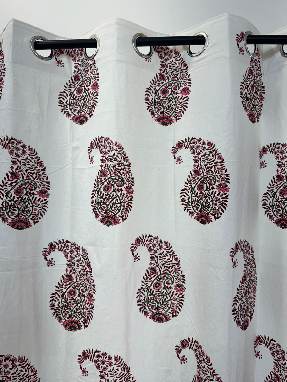 Paisley Petal Cotton Curtains 9ft Set(2pcs)
