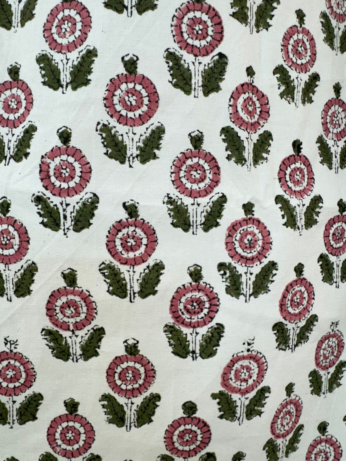 Pink Green Booti Cotton Curtains 9ft Set(2pcs)