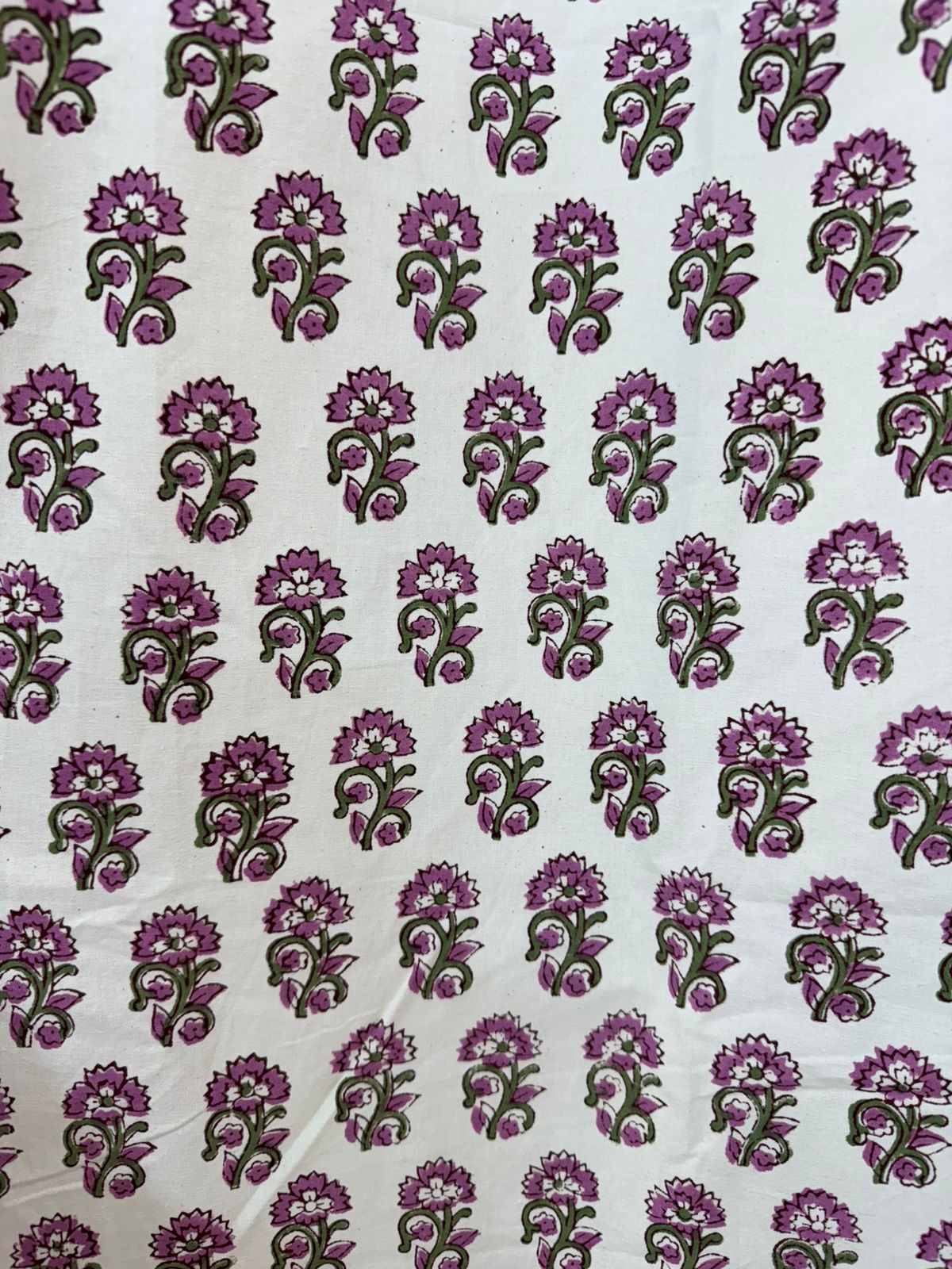 Purple Booti Cotton Curtains 9ft Set(2pcs)