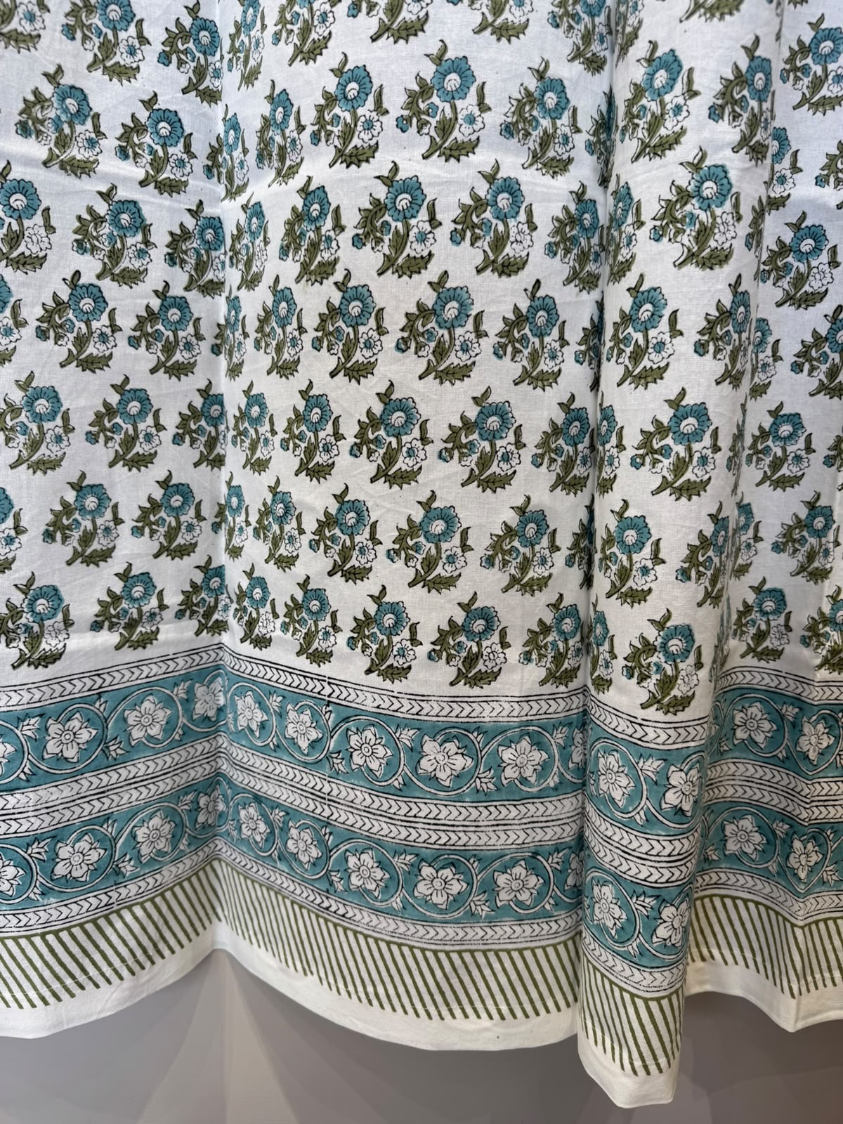 Block Printed Cotton Curtains 9ft Set(2pcs)