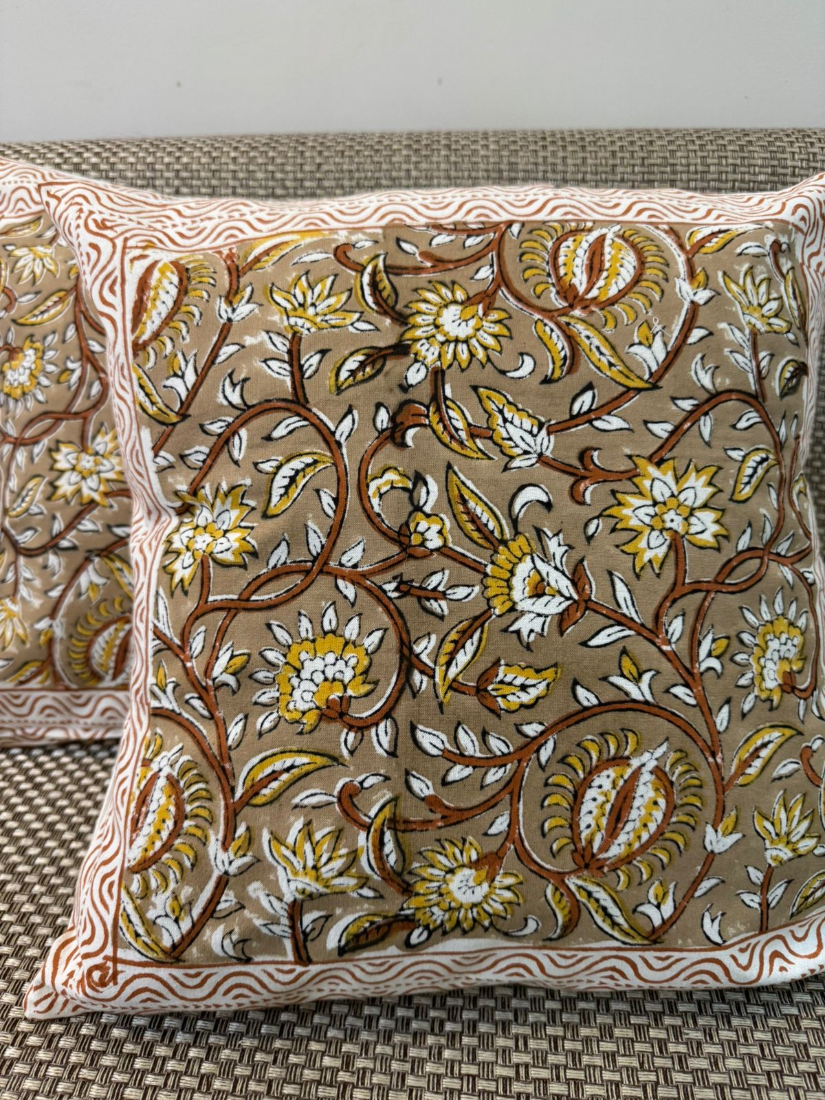 hand block printed cushion covers