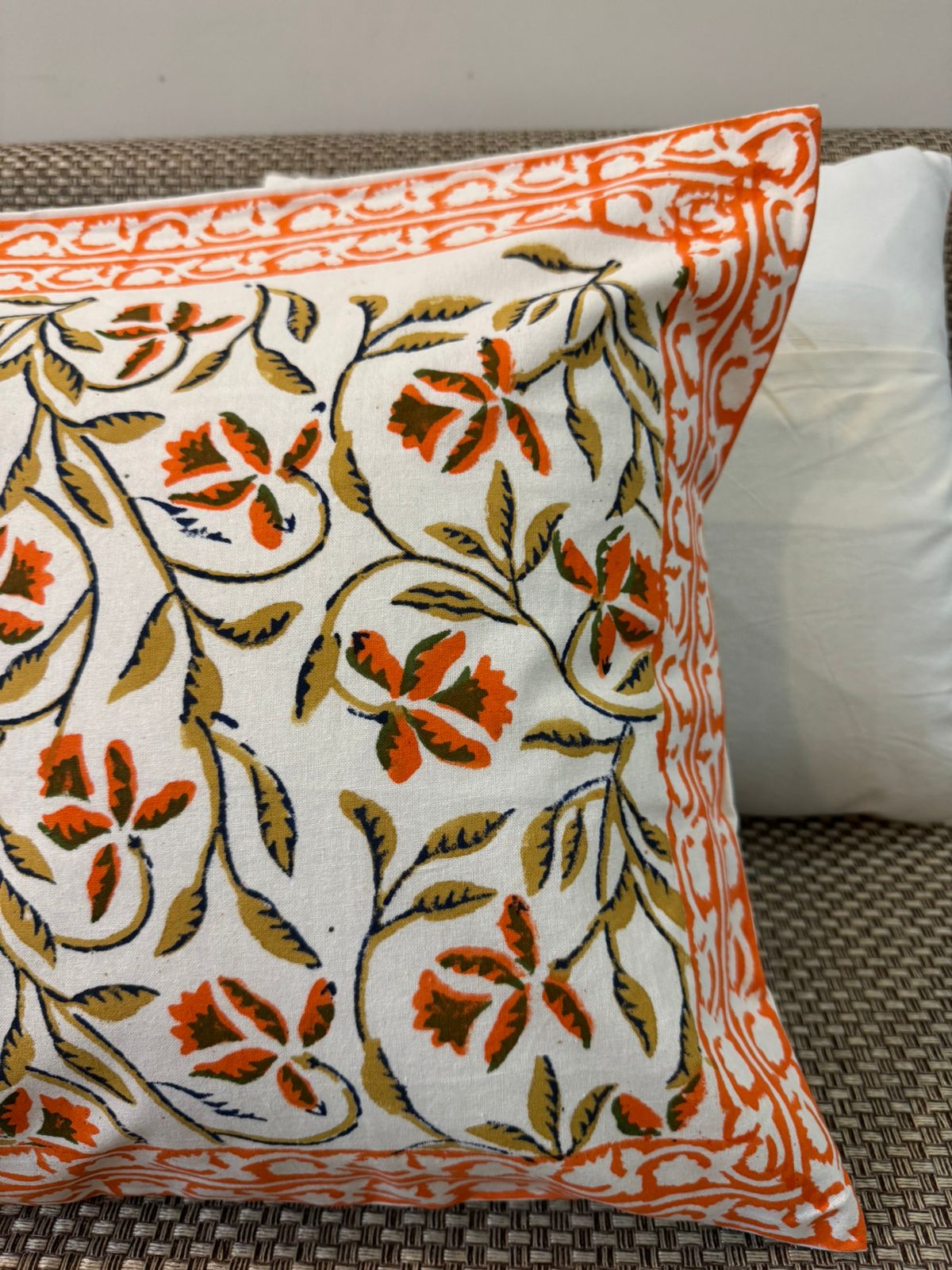 hand block printed cushion covers
