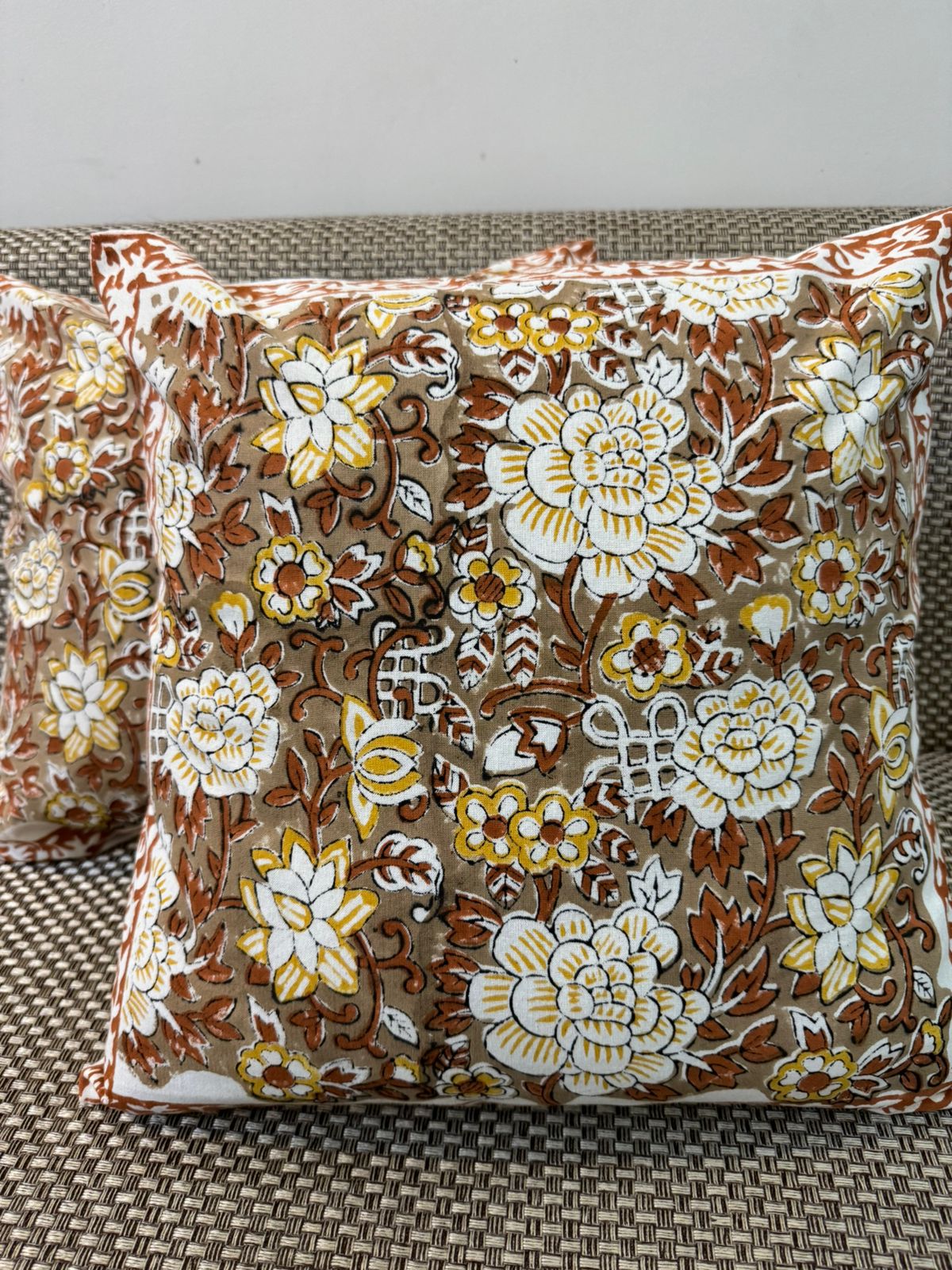 hand block printed cushion covers
