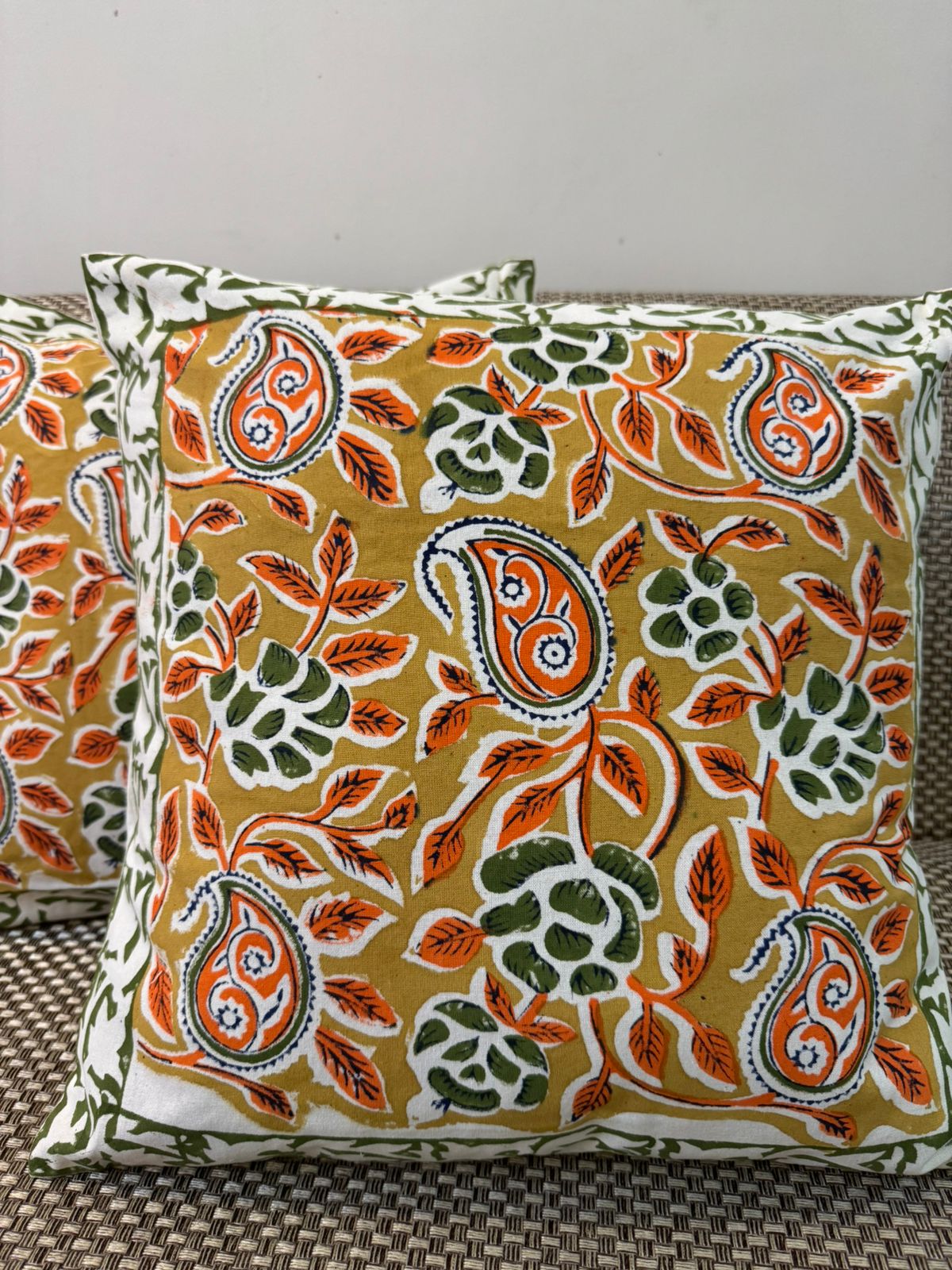hand block printed cushion covers