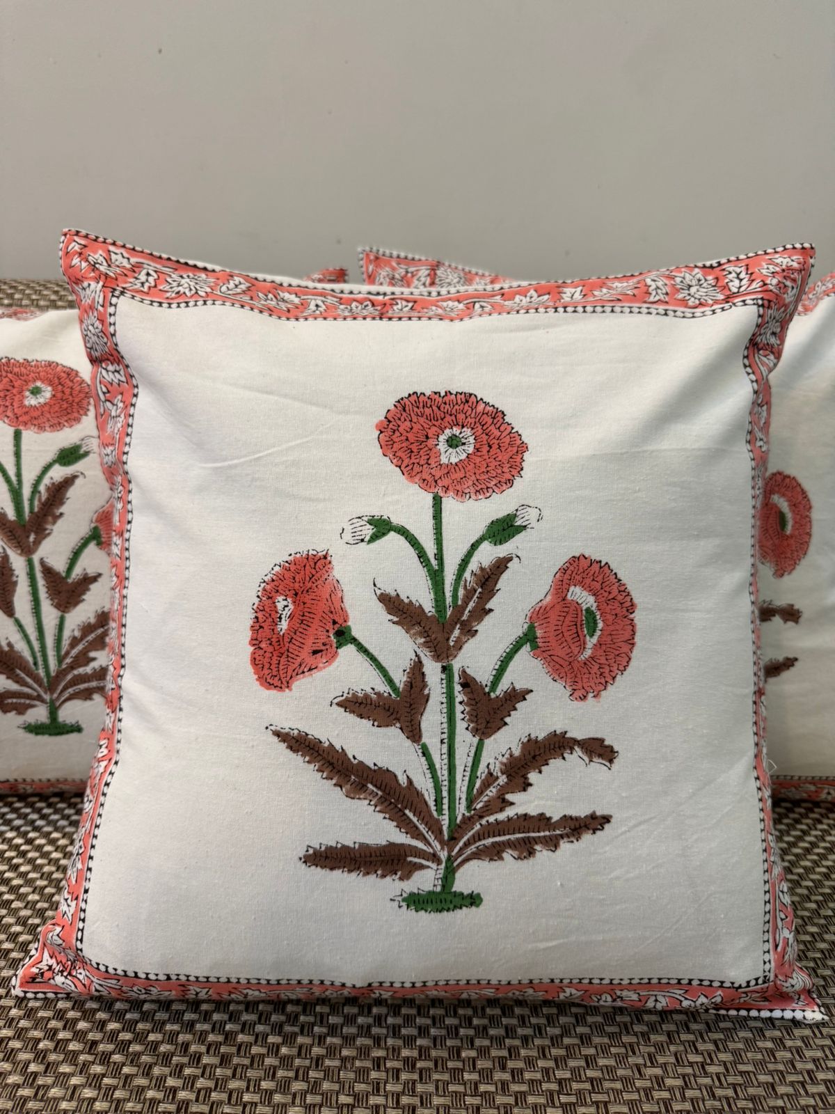 hand block printed cushion covers
