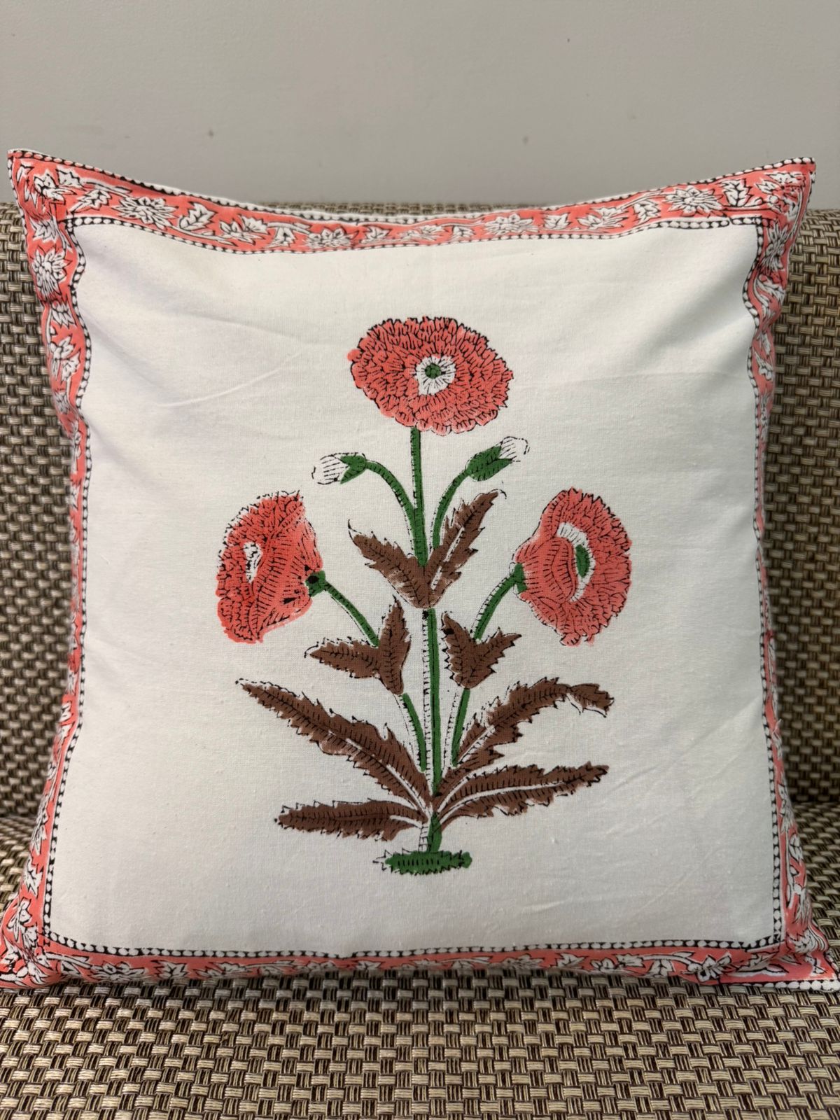 hand block printed cushion covers