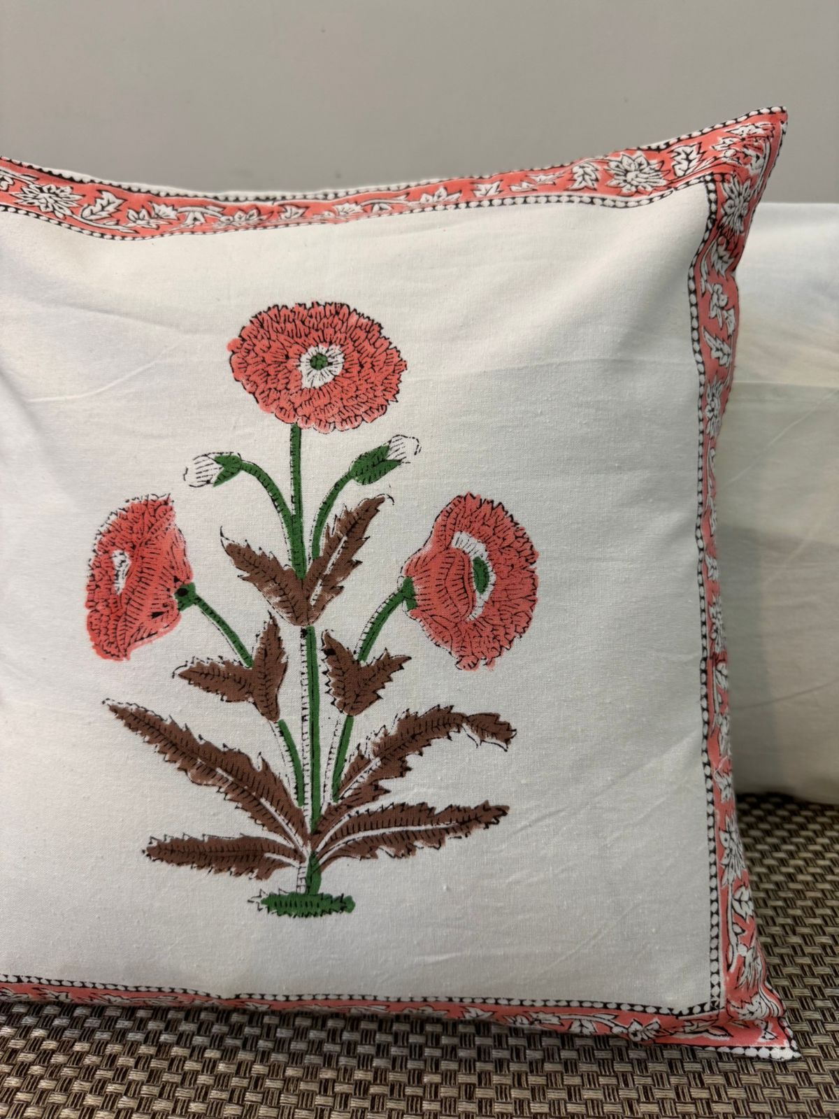 hand block printed cushion covers