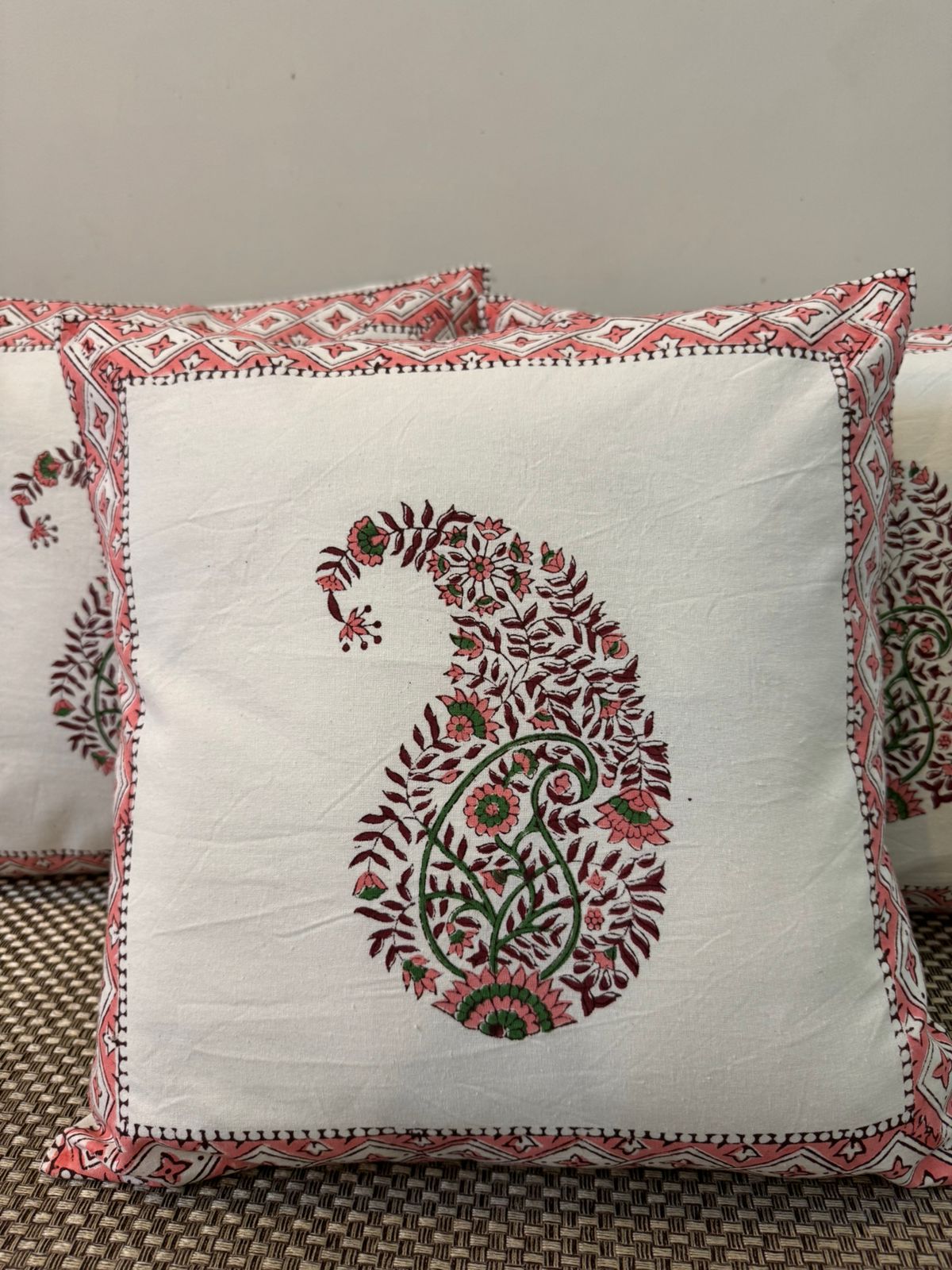 hand block printed cushion covers