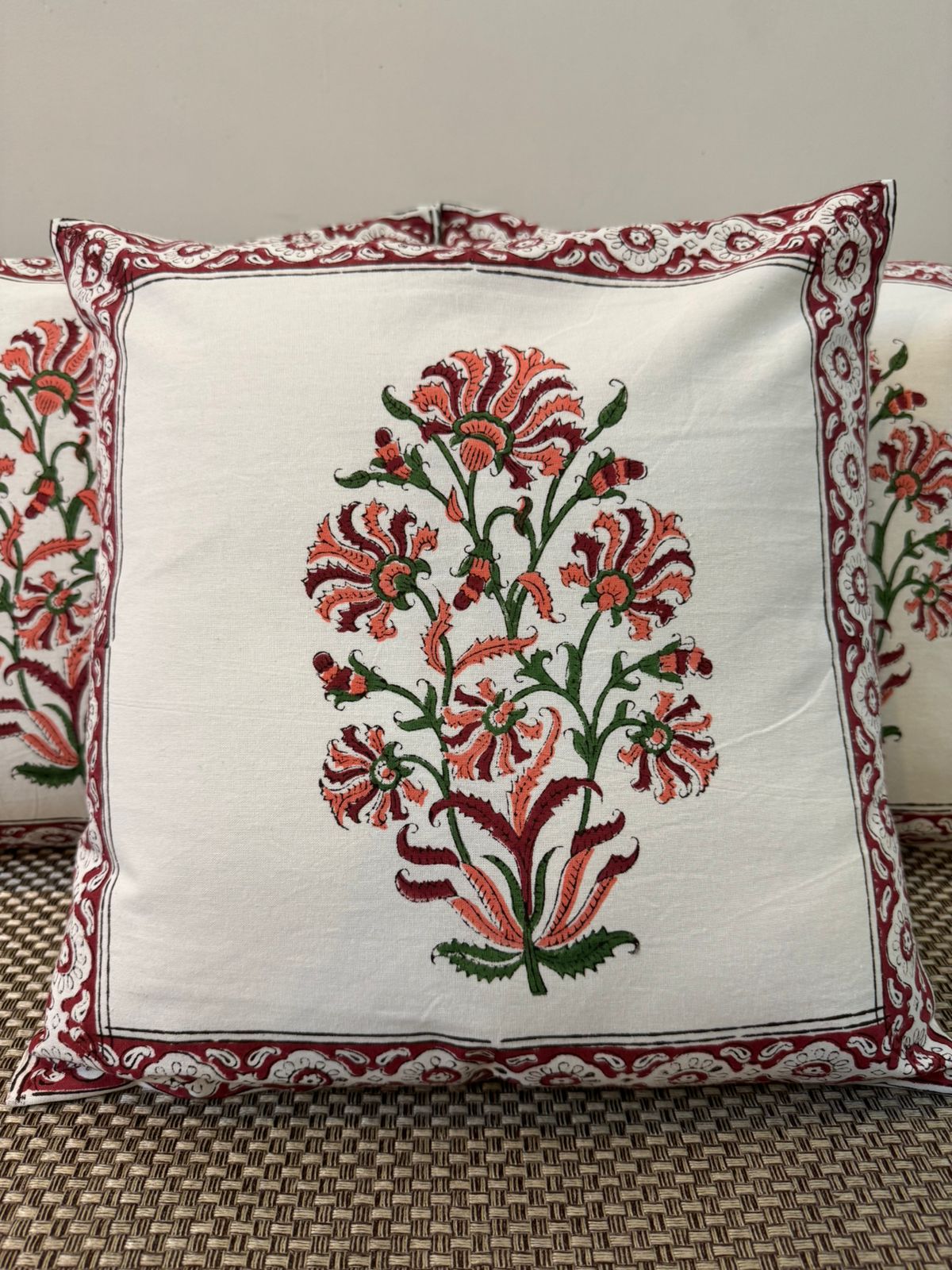 hand block printed cushion covers