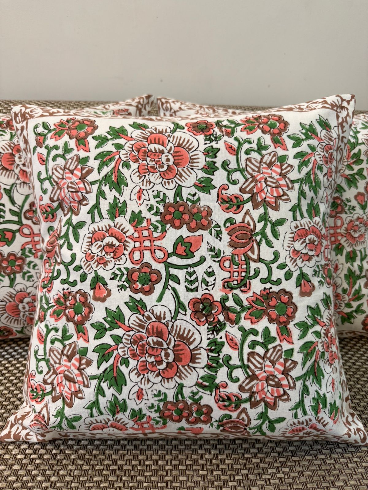 hand block printed cushion covers