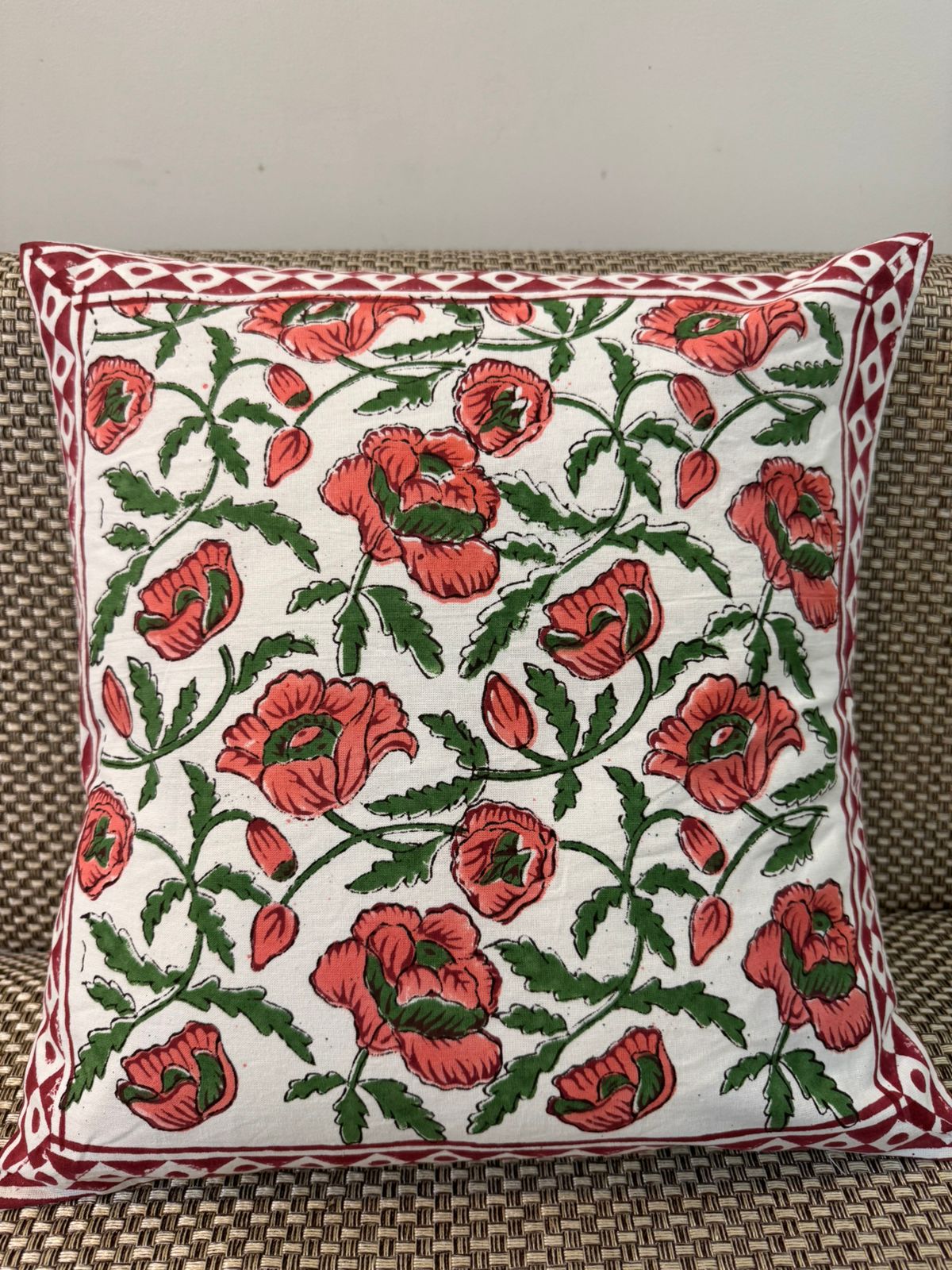 hand block printed cushion covers