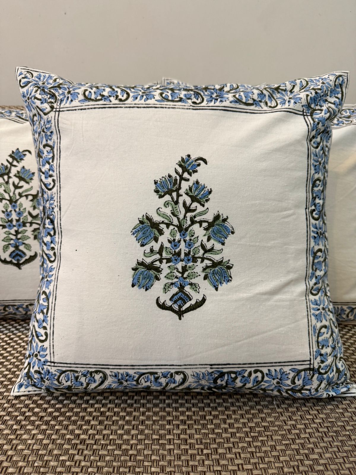 hand block printed cushion covers