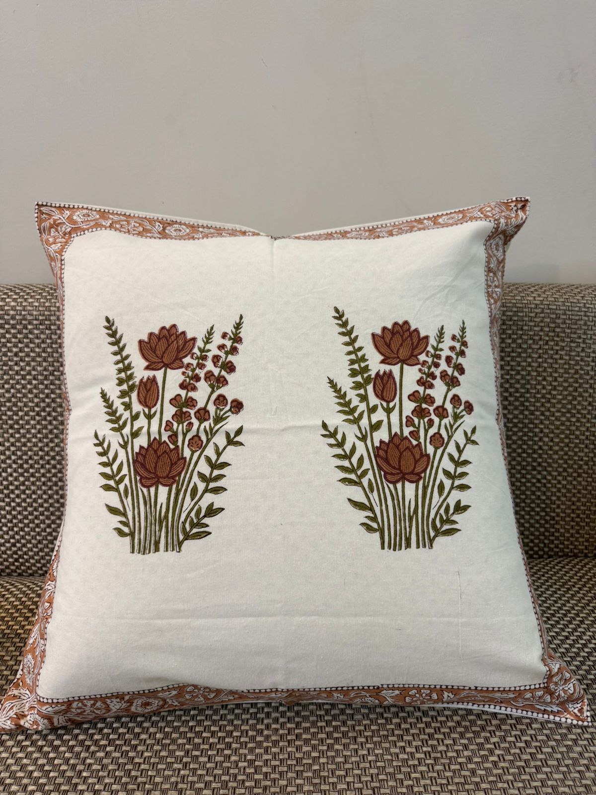 hand block printed cushion covers