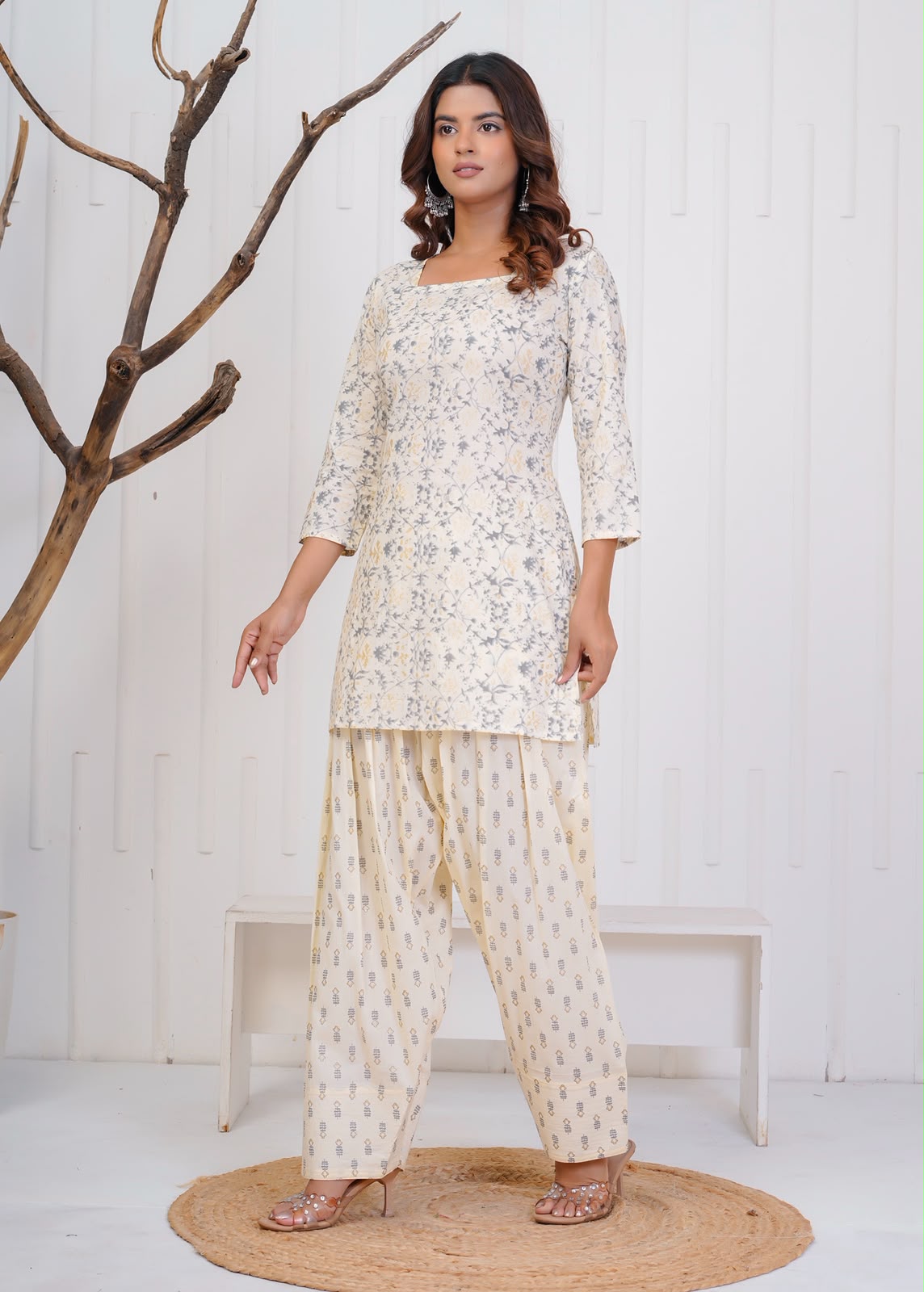 Ivory Fairy Cotton Farsi Co-ord Set